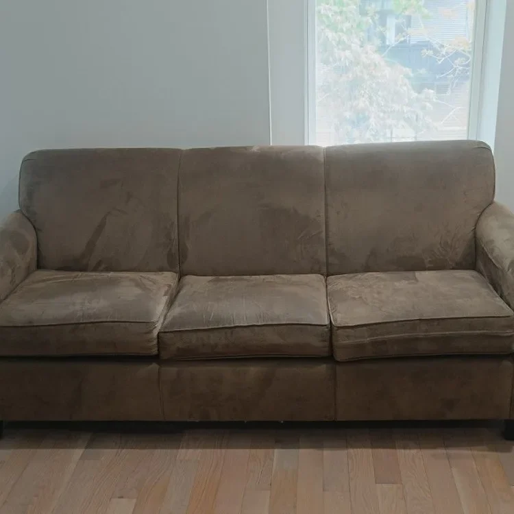 Sofa Brown Microsuede 3-Seat Sofa