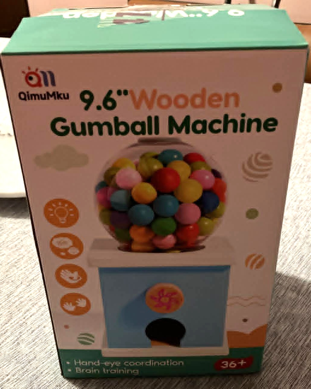 Wooden Gumball Macine (New) - 9.6 Inches
