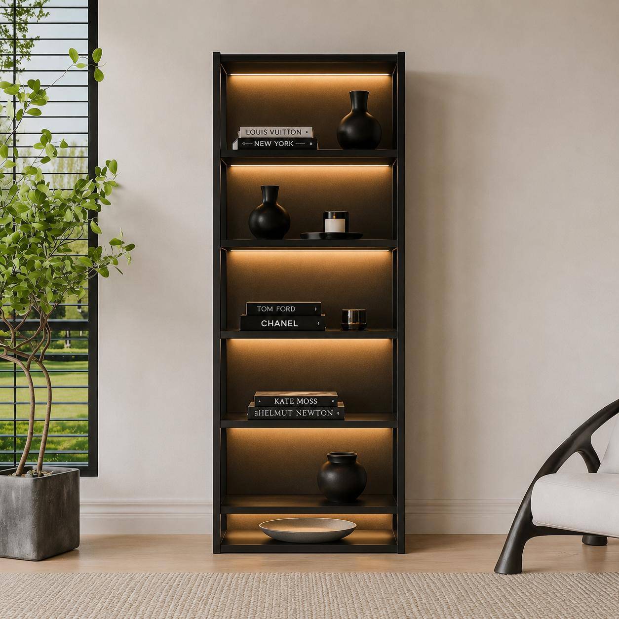 Modern LED Bookshelf – Contemporary MDF Bookcase - photo 2