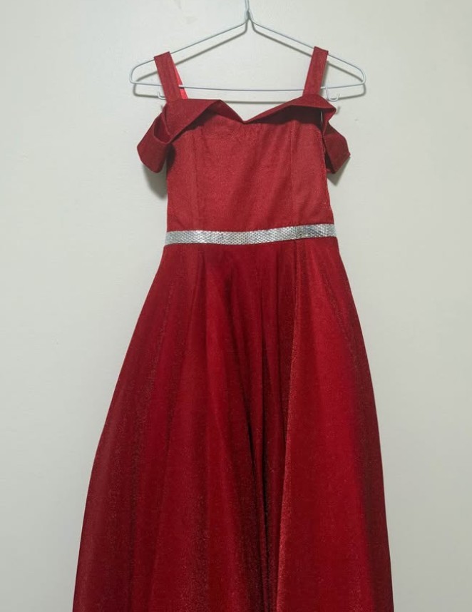 Red Sparkly Off- Shoulder Formal Dress- Worn Once! - photo 3