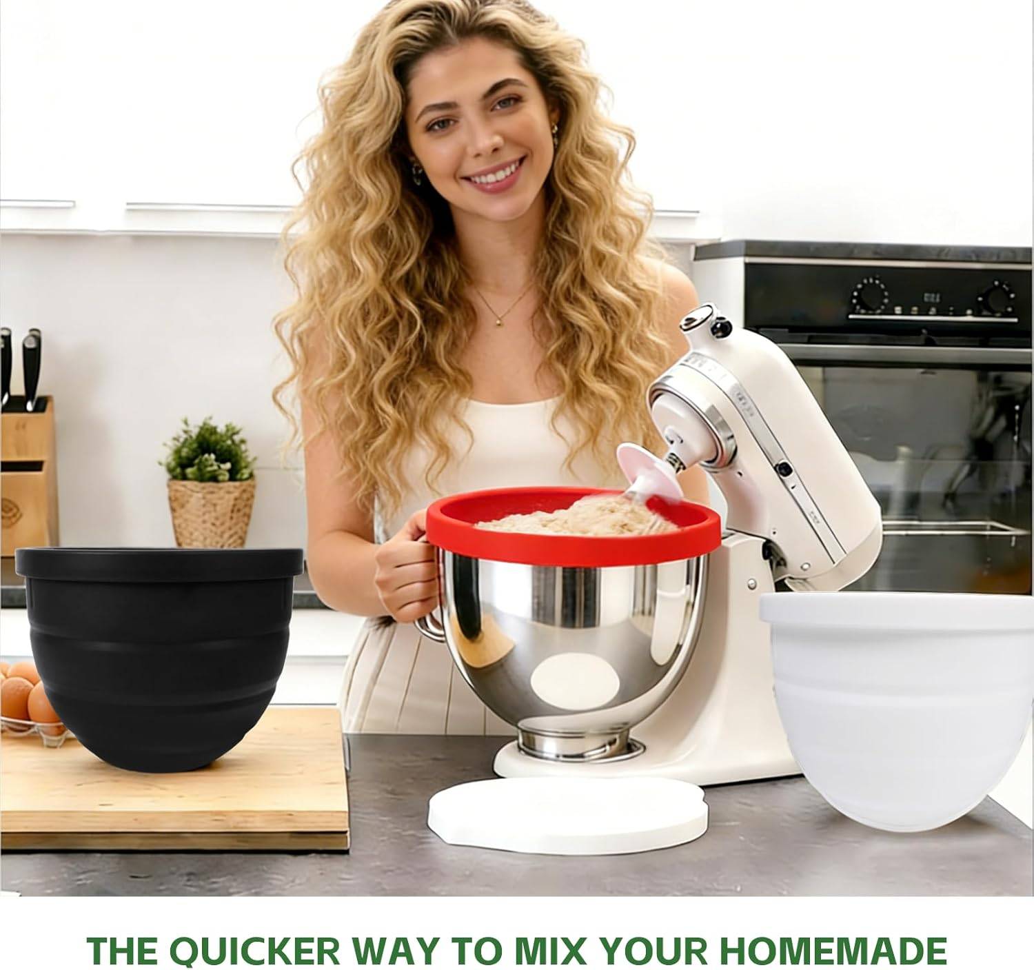 Foldable & Thickened Silicone Bowl Liners for KitchenAid Mixer, - photo 2