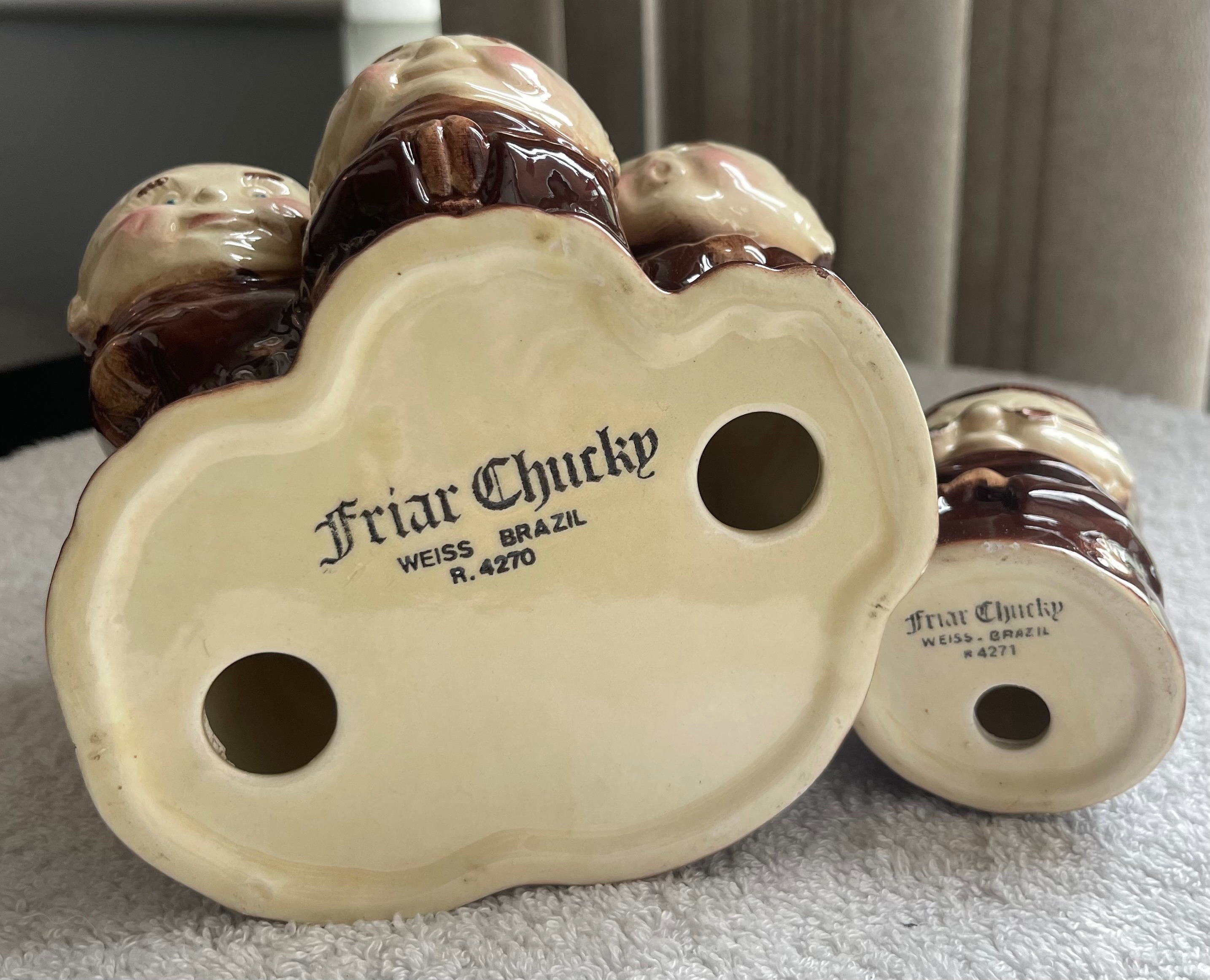 Vintage 7pc "Friar Chucky" Monk Egg Cup Set (Brazil) - photo 2