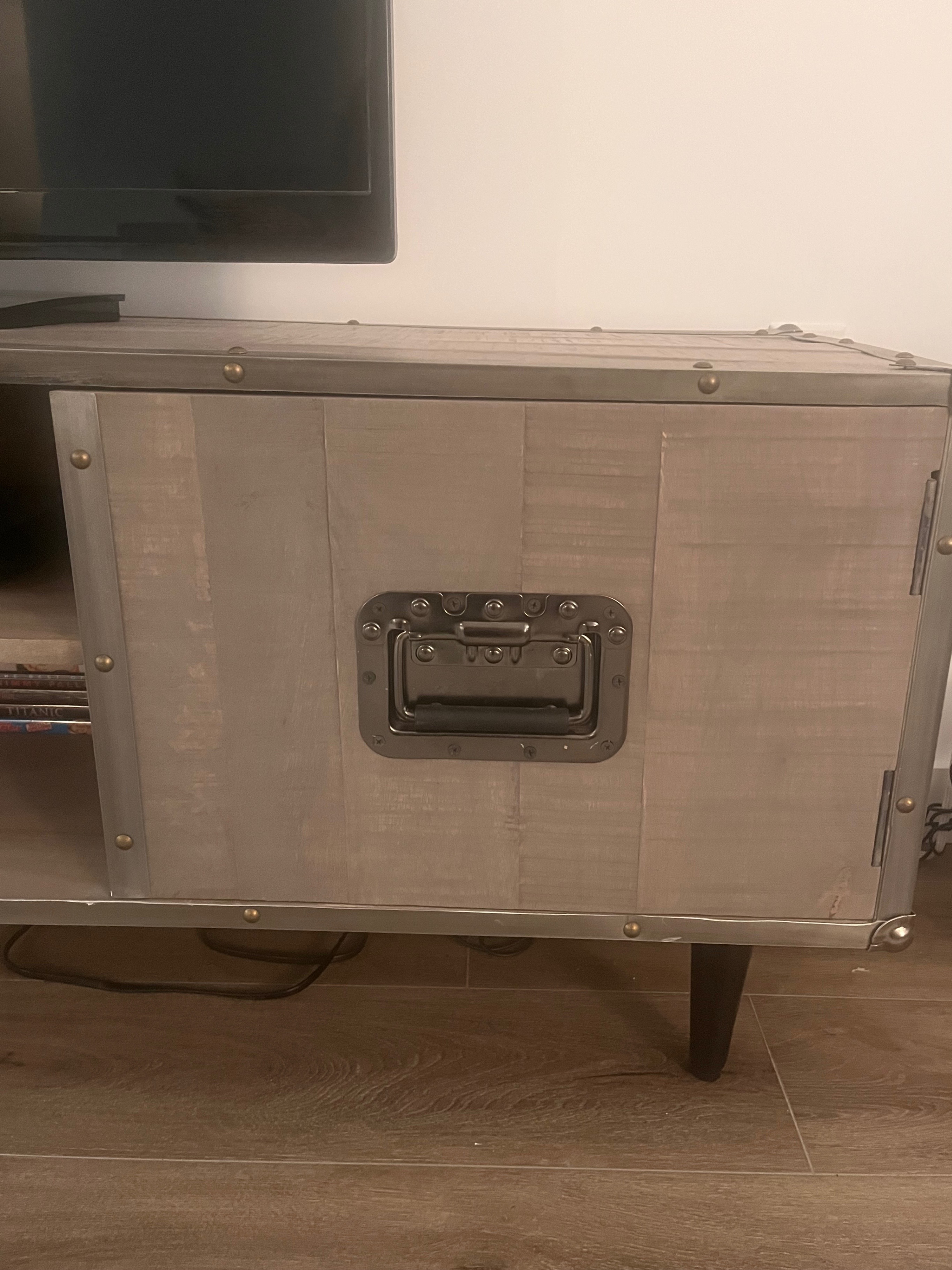 Solid Wood TV Stand - Gray Wash - photo 3