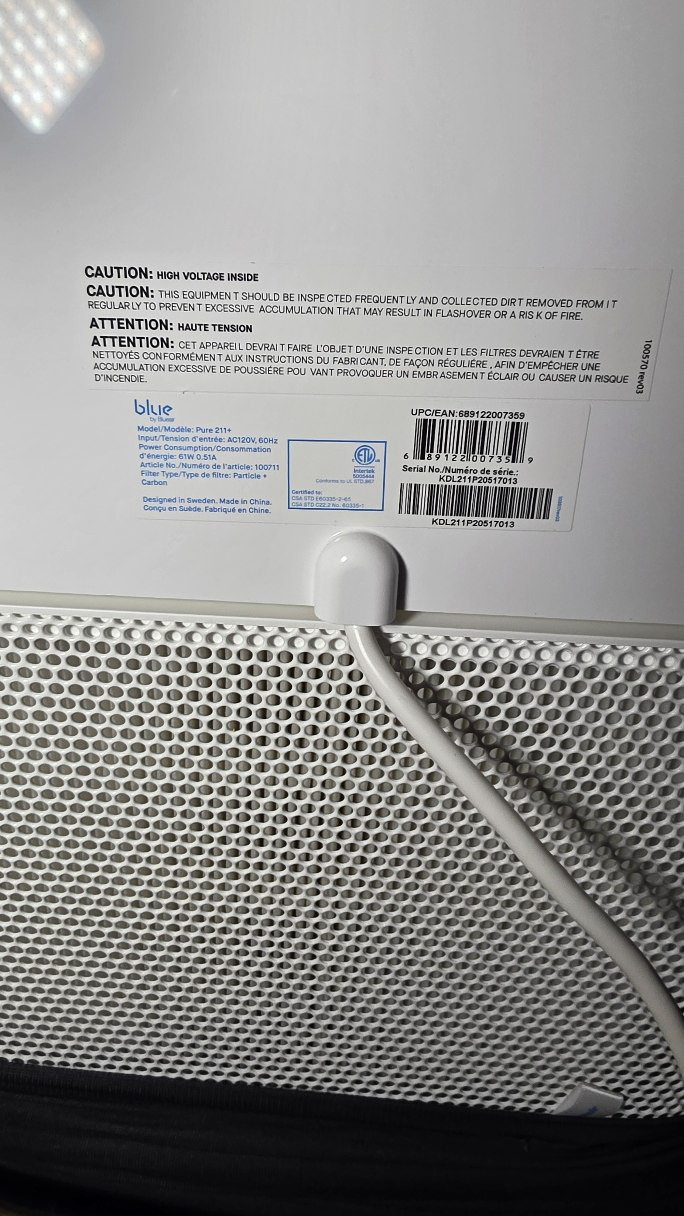 🌬️ Blueair Pure 211+ Air Purifier 🌬️ - photo 4