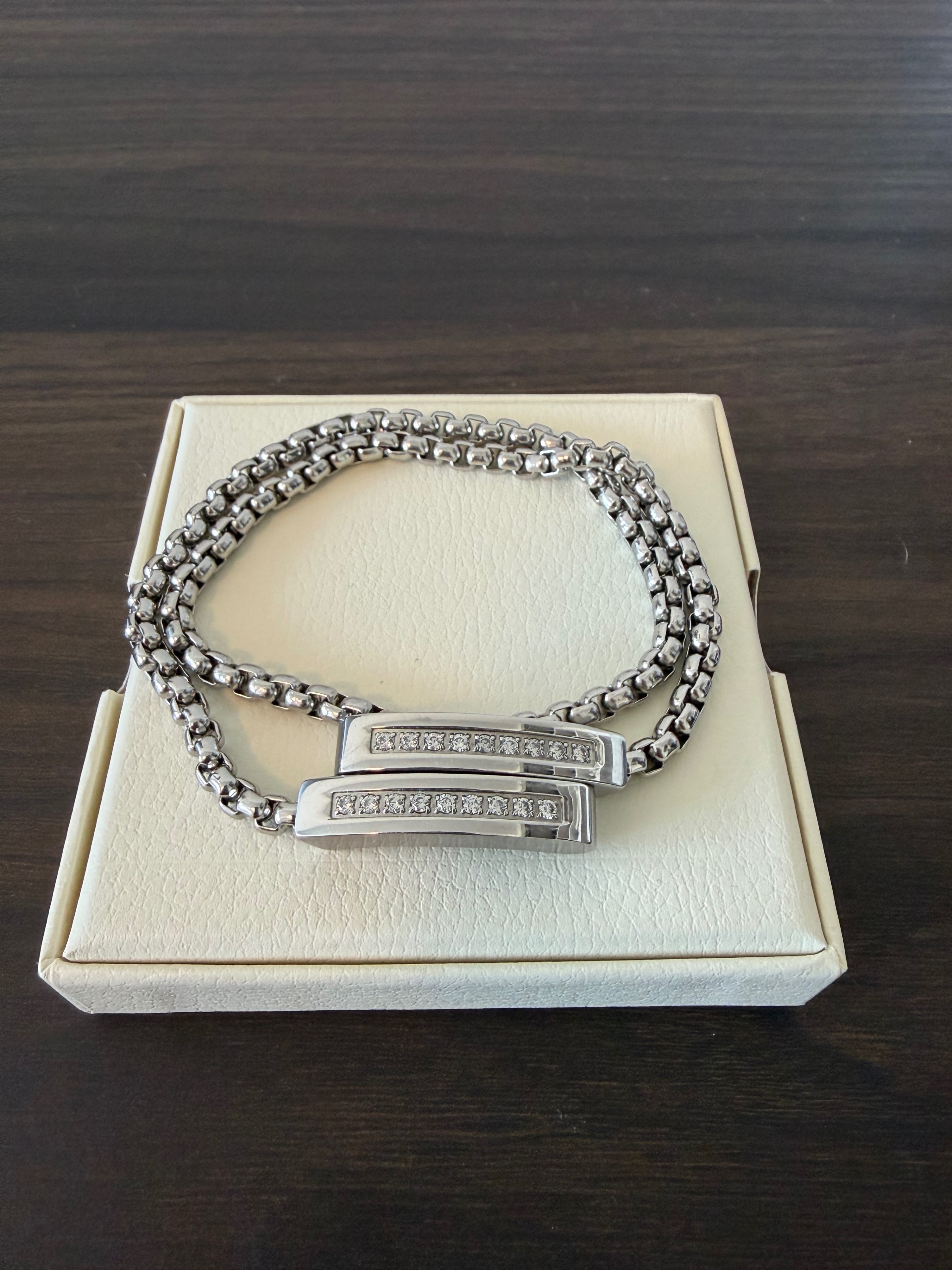 Tocara Stainless Steel Double Chain Bracelet
