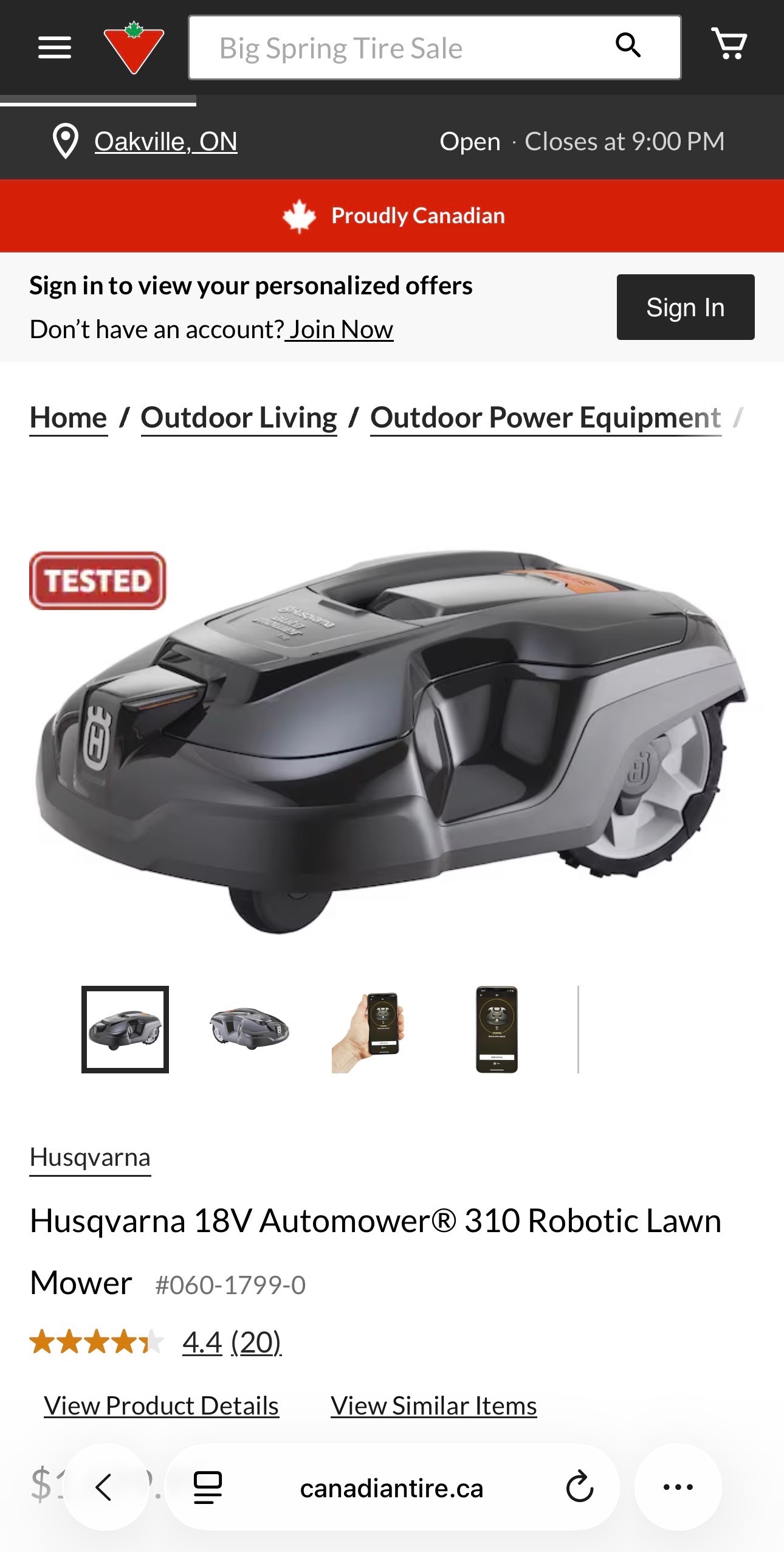 Husqvarna 18V Automower® 310 Robotic Lawn Mower