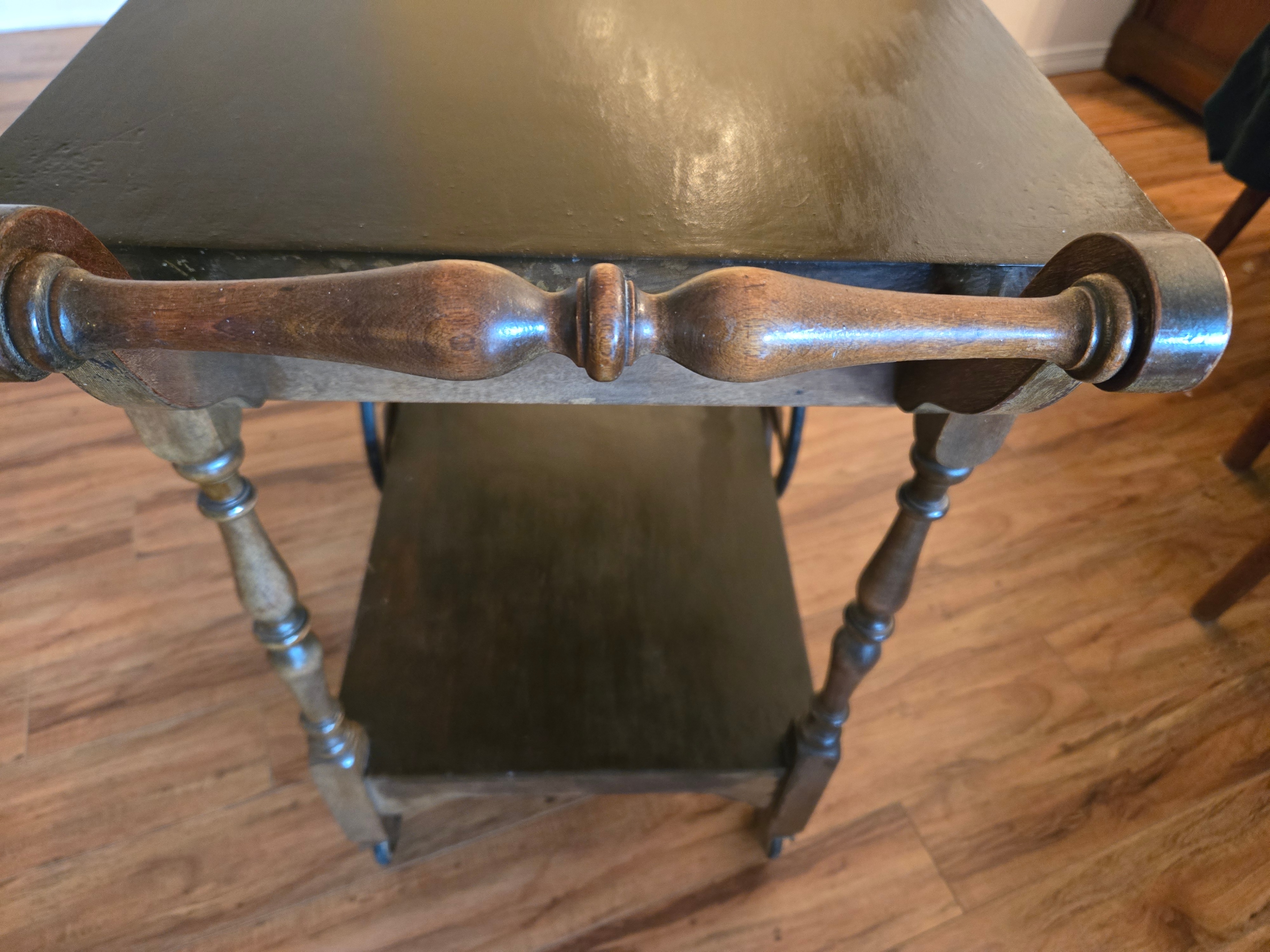 Antique 1920s Mahogany Tea Wagon - photo 2