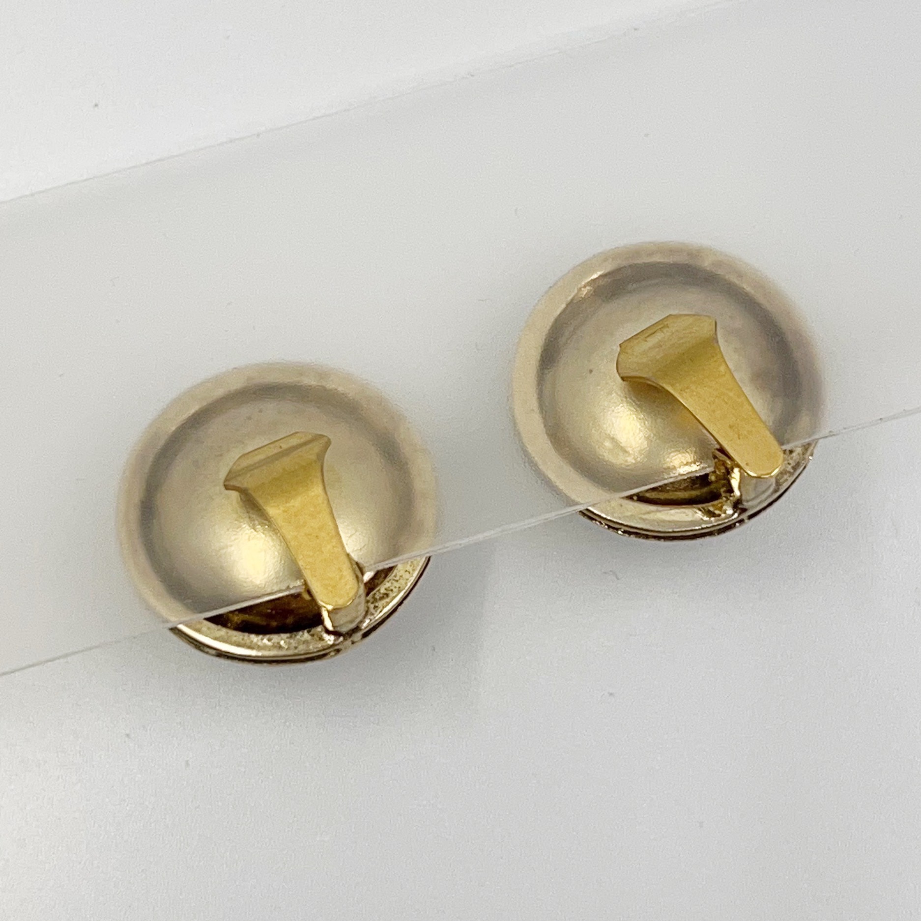 vintage Gold tone Majorica Mabe pearl Earrings - GM982 - photo 5