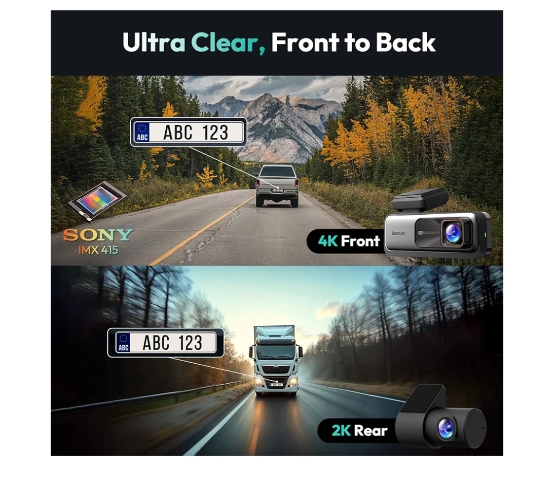 BOTSLAB 4K+2K Dual Channel Dash Cam with 64 GB Card - photo 2