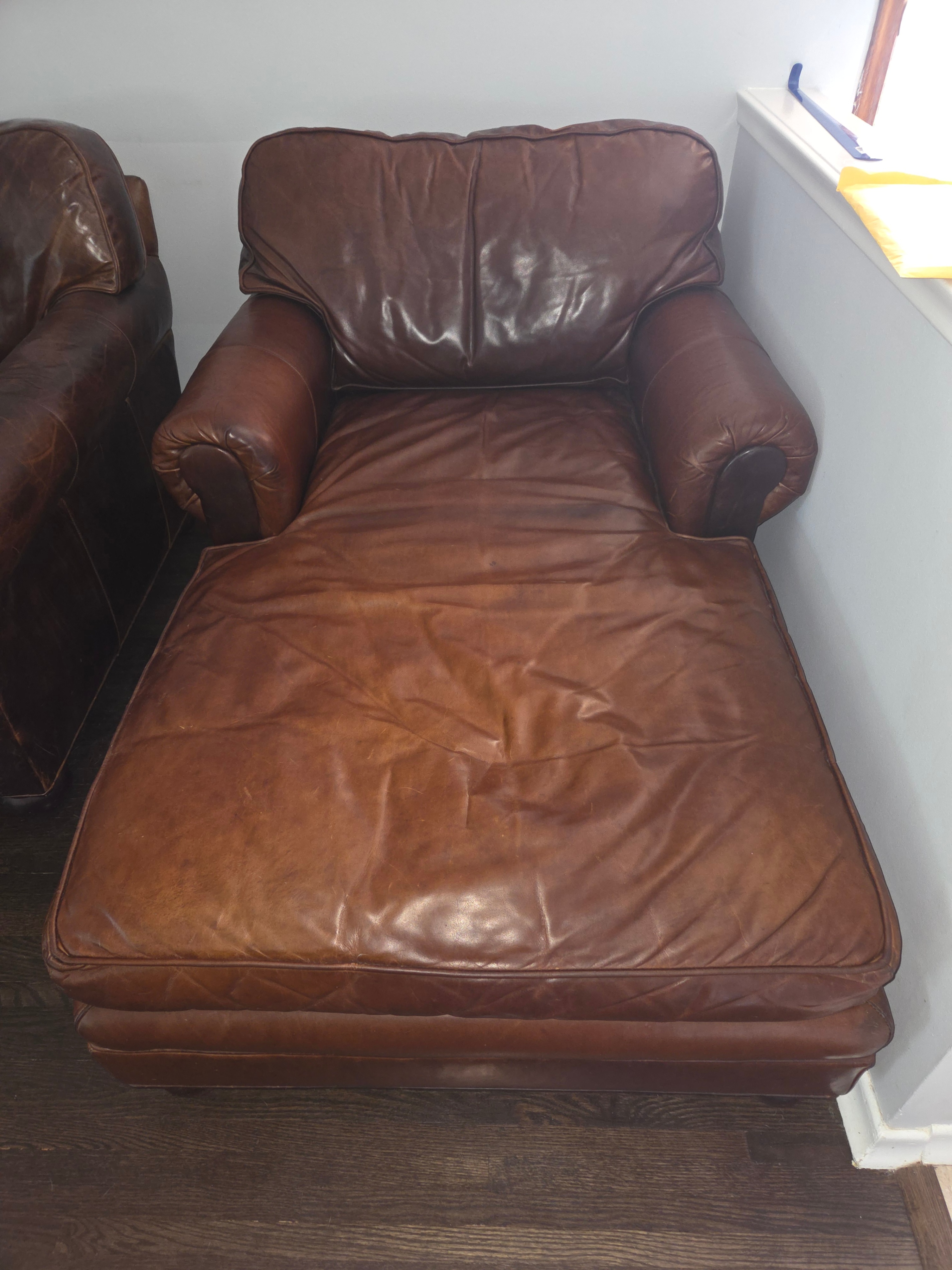 Restoration Hardware Vintage Leather Chase Lounge