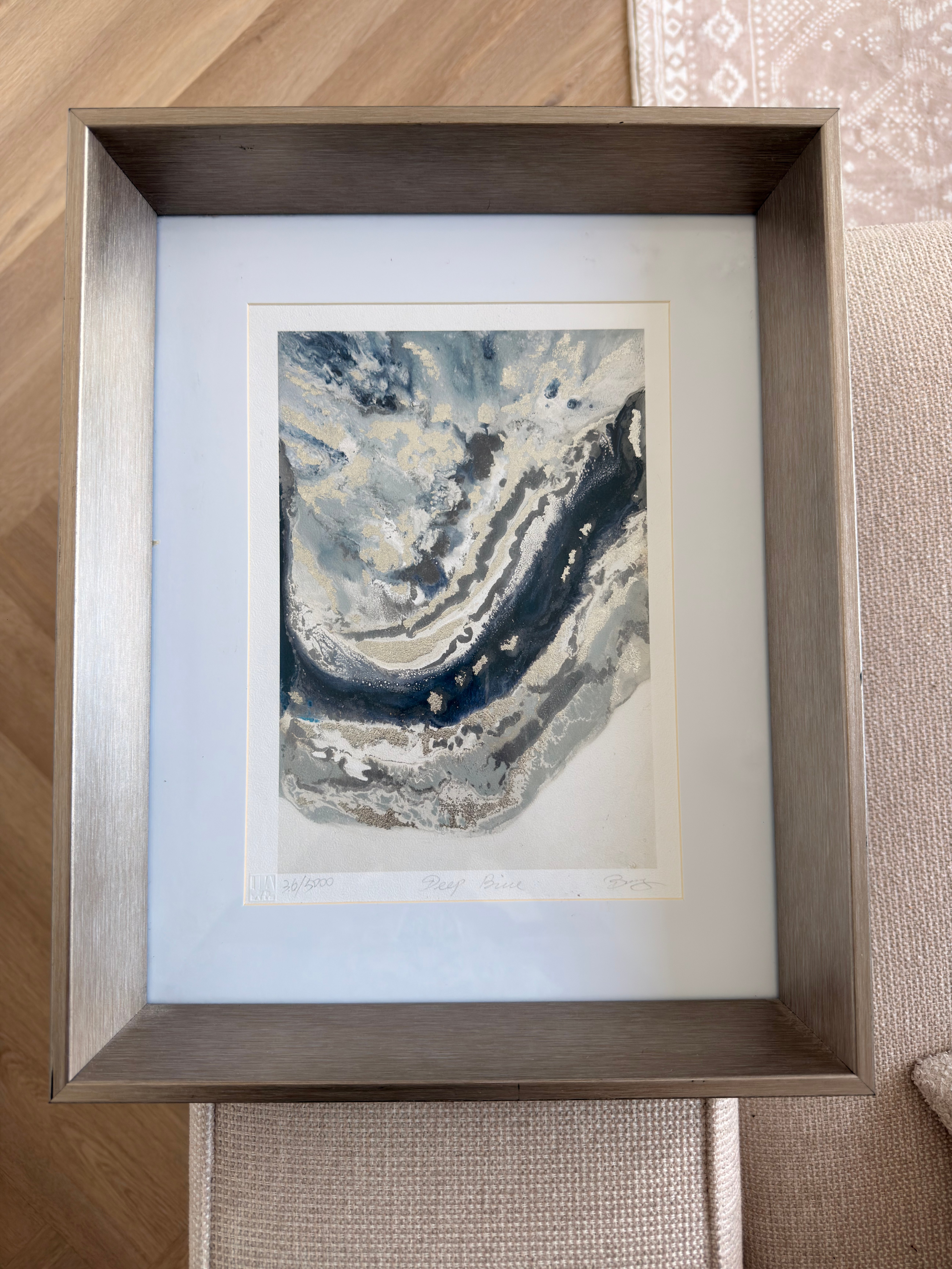 Framed Abstract Wall Art “Reef Blue” – Limited Edition Print