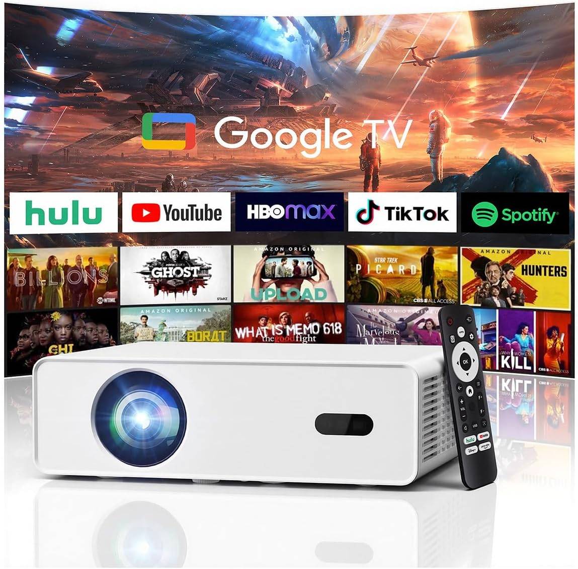 4K Smart Projector, Native 1080P Full HD Projector