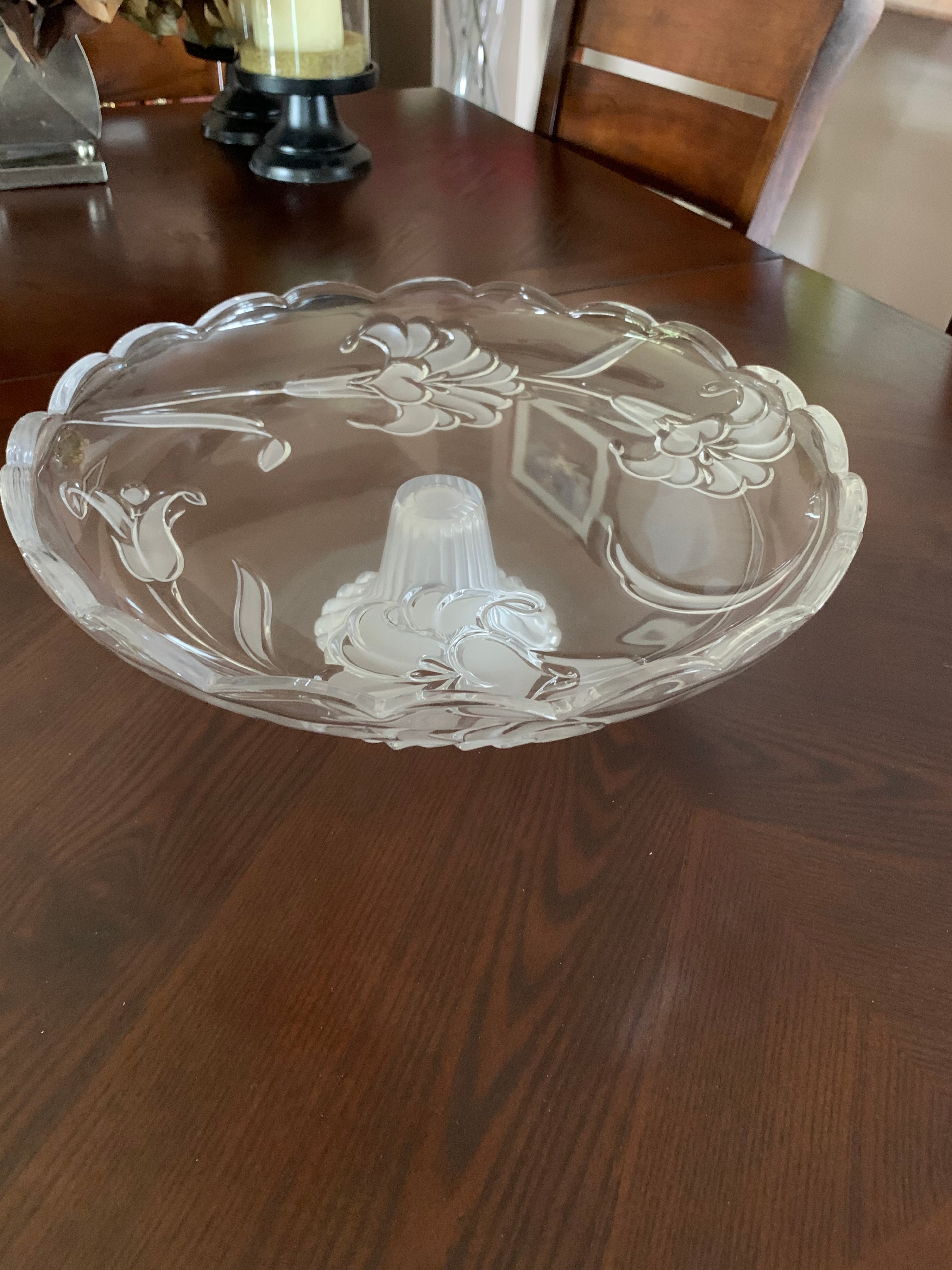 Studio Nova Crystal Cake Stand with Floral Etching - photo 3