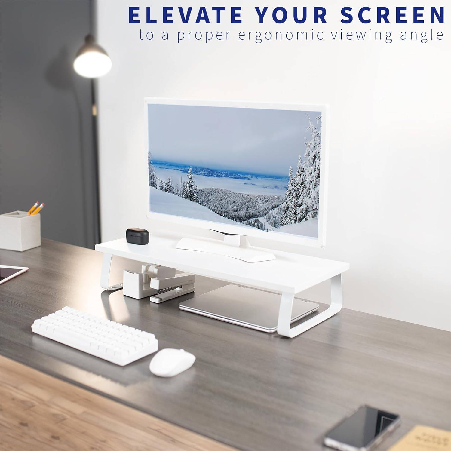 New VIVO Monitor Stand Wood & Steel Desktop Riser - photo 2