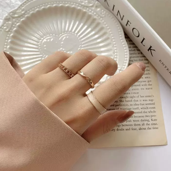 Set of 3 Rose Gold Tone Rings