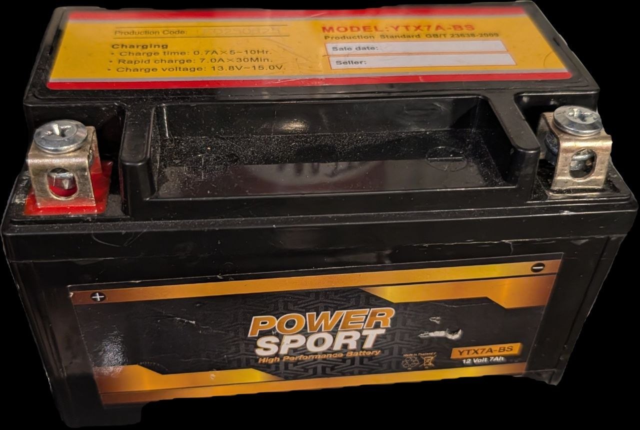 New YTX Motorcycle Battery - Made in Thailand (Capacity: 7Ah, as