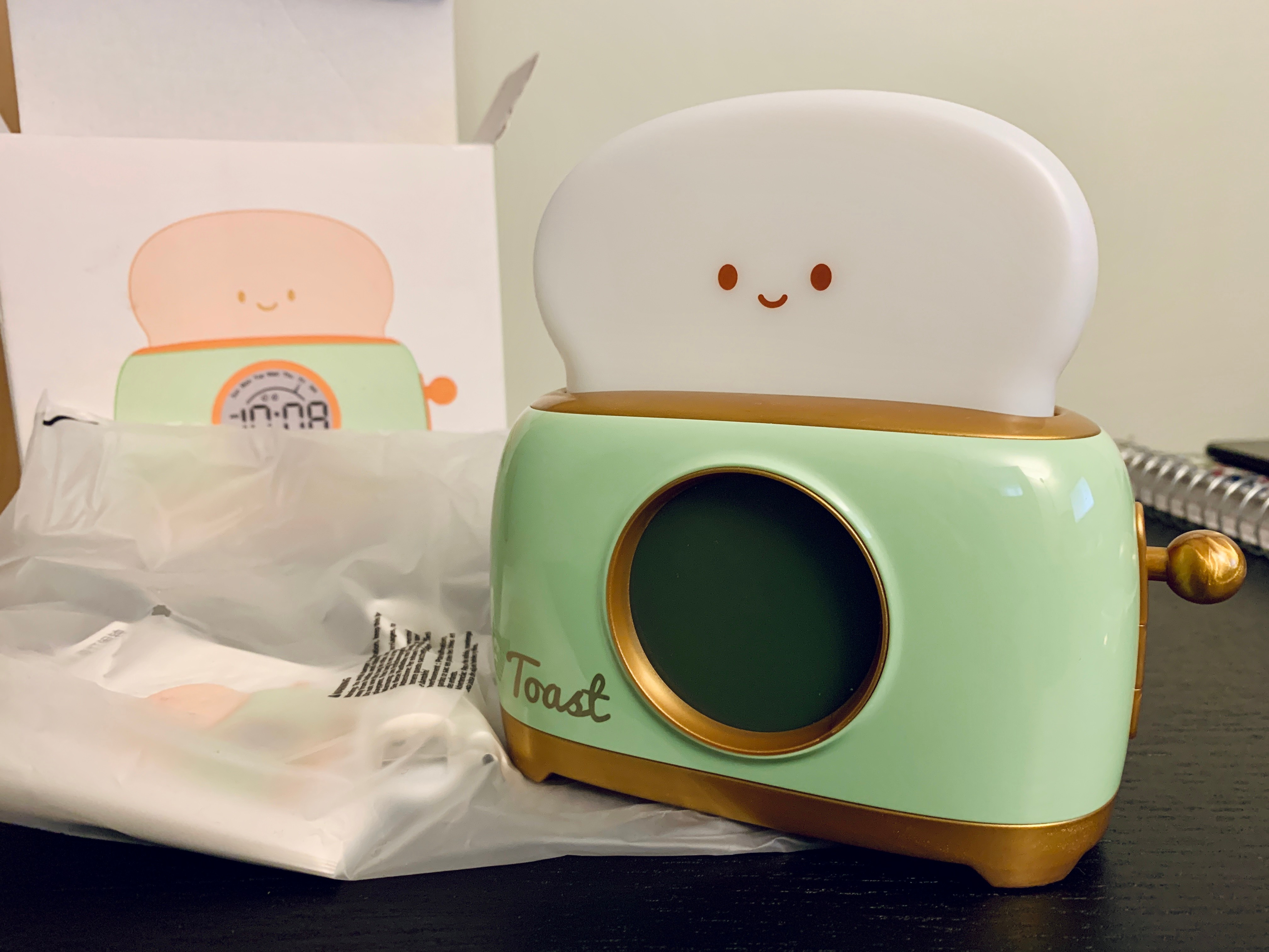 Alarm Clock for Kids, Cute Toast Night Light with Snooze - photo 2