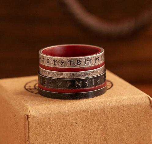Men's Rune Engraved Tungsten Carbide Ring - photo 4