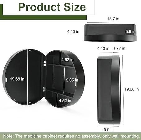 Round Medicine Cabinet with Mirror - photo 2