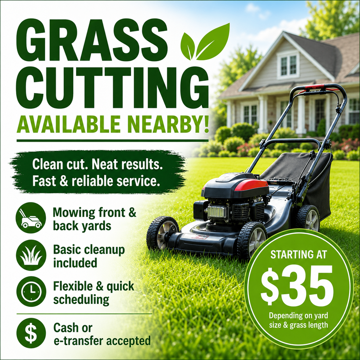 Grass Cutting Available – Quick & Affordable Lawn Mowing