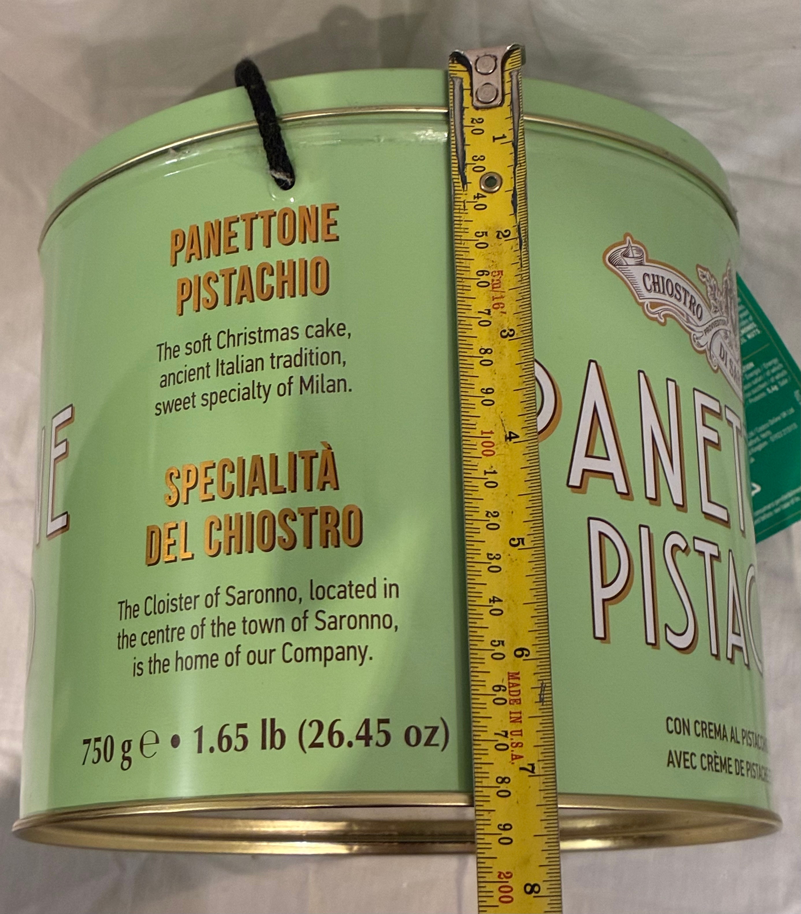 Large Empty Panettone Pistacchio Tin with Carrying Handle - photo 3