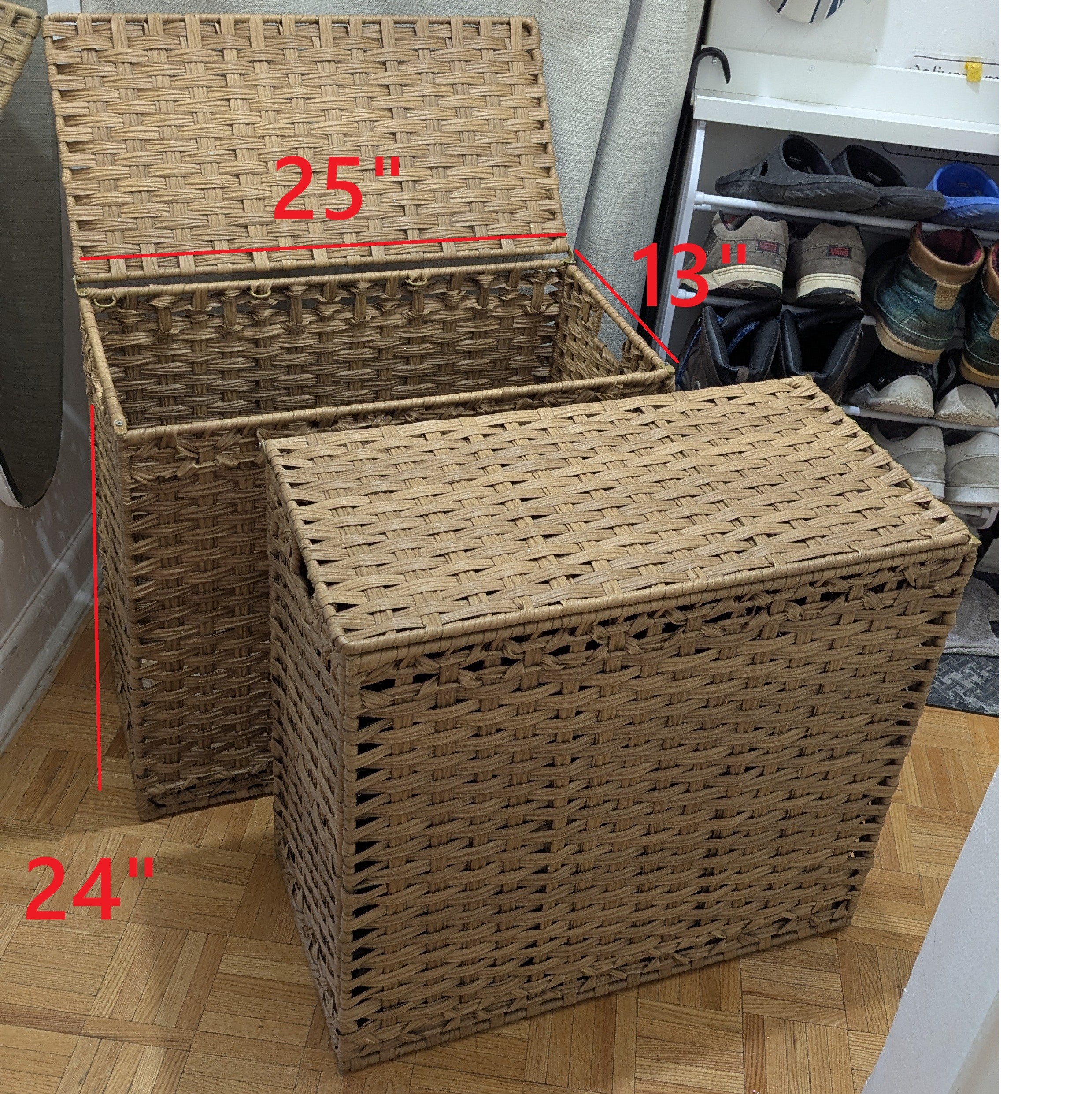HUGE Wicker Laundry Basket Storage Organizer Laundry Hamper 132