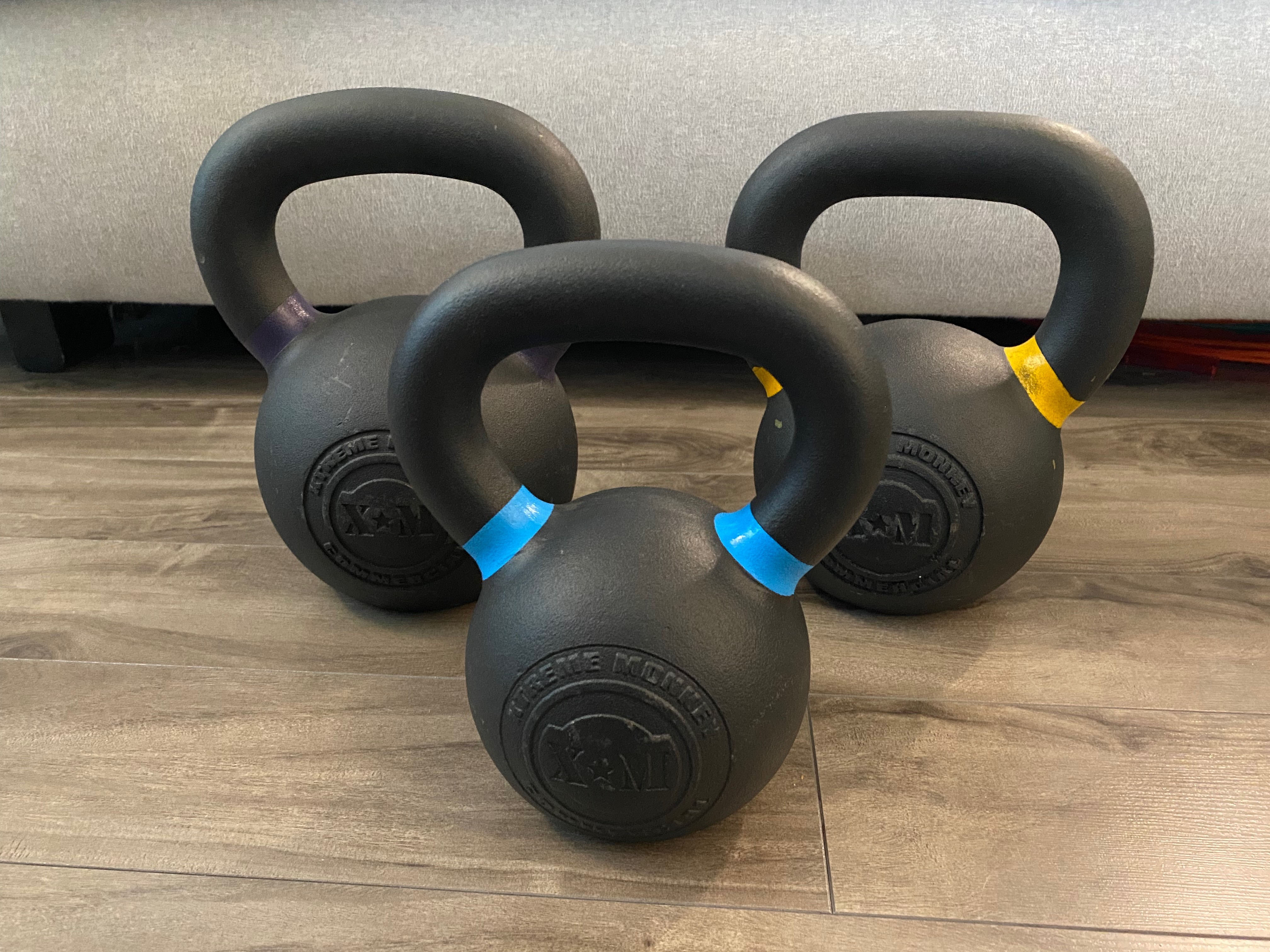 Cast iron kettlebells set