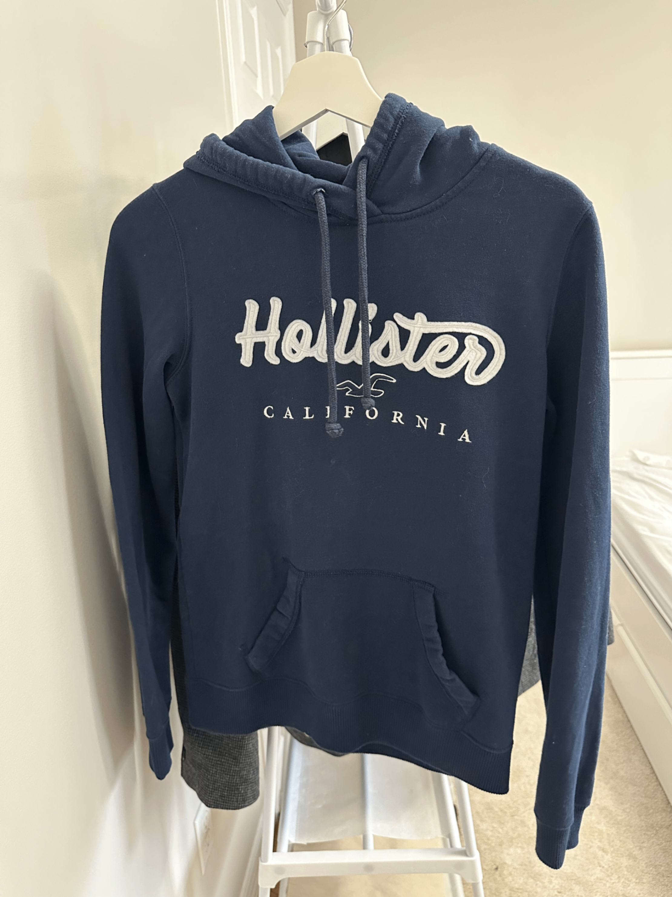 Holister navy logo hoodie