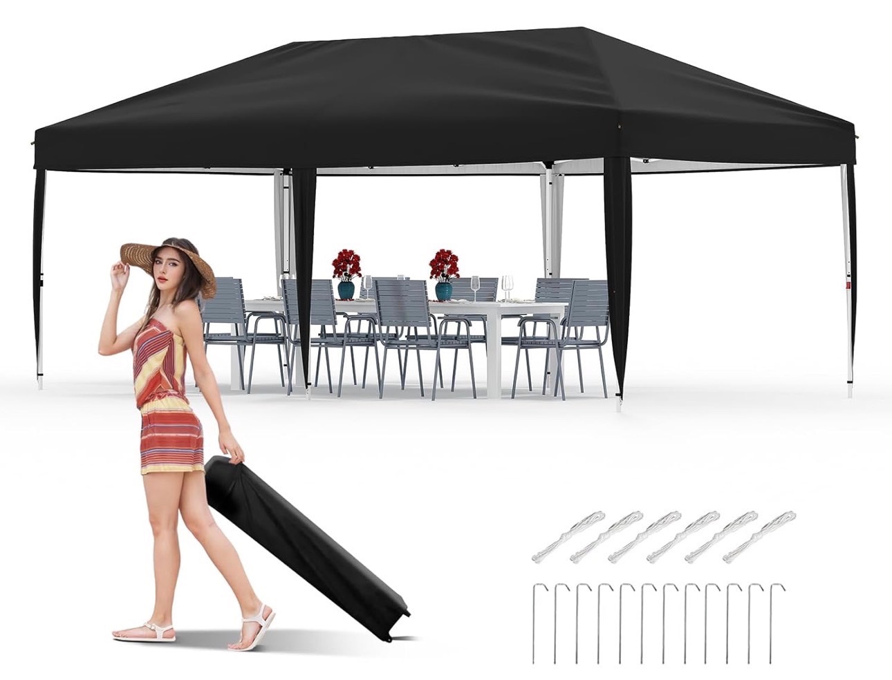 10x20ft Waterproof Pop-Up Canopy Tent Portable Instant Party Pro - photo 2