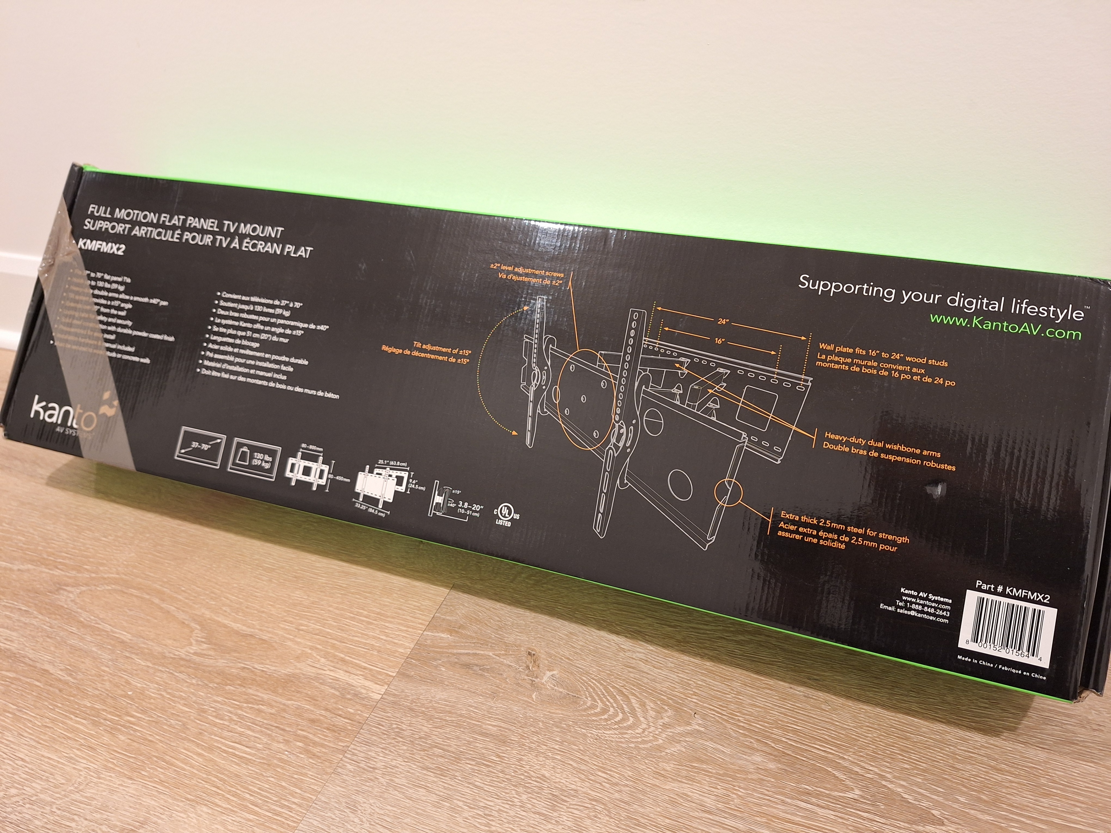 (Retail $200) Kanto full motion tv wall mount – new, never used - photo 2
