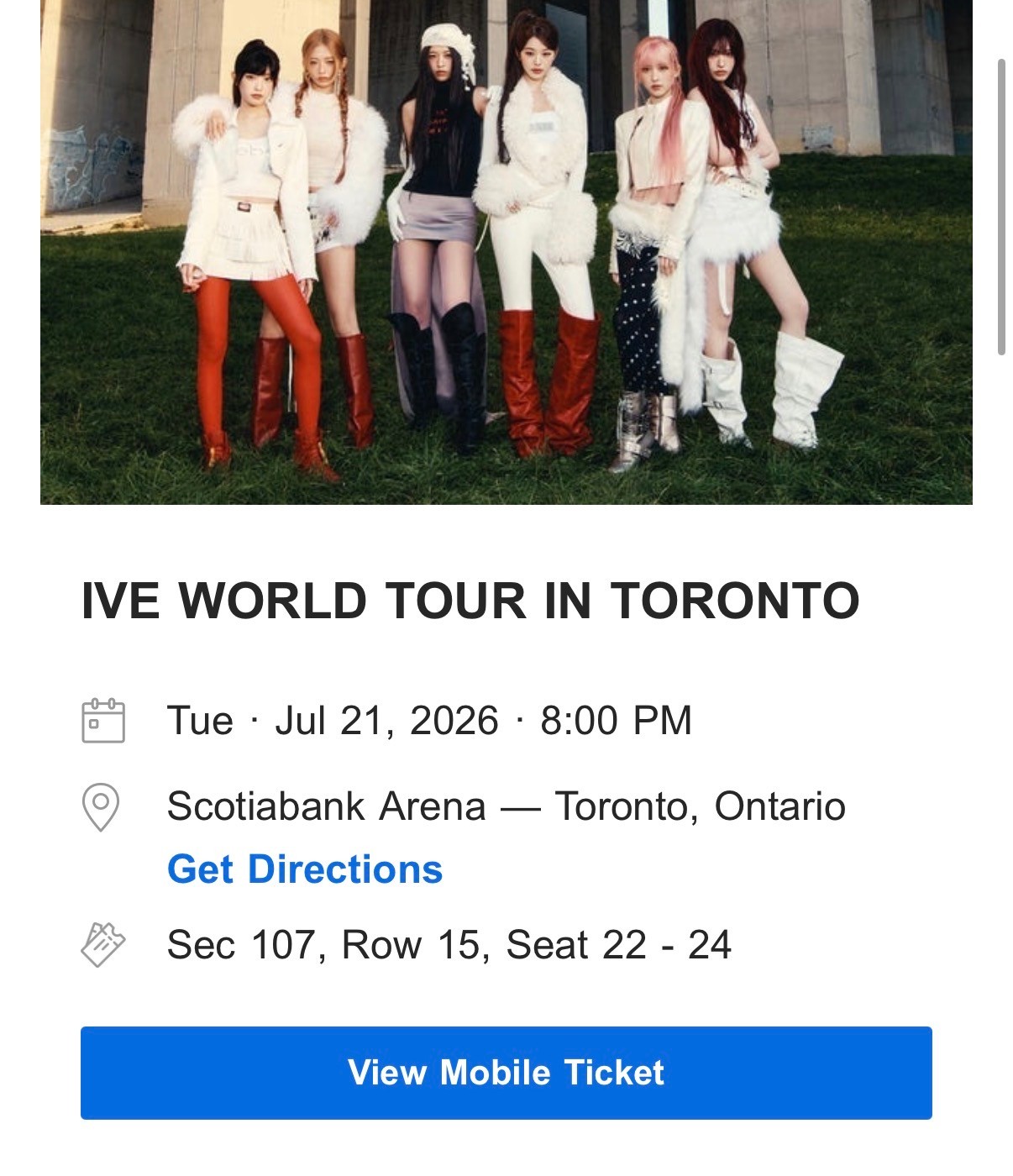 Below retail 1 or 2 tickets IVE SHOW WHAT I AM concert Toronto - photo 2