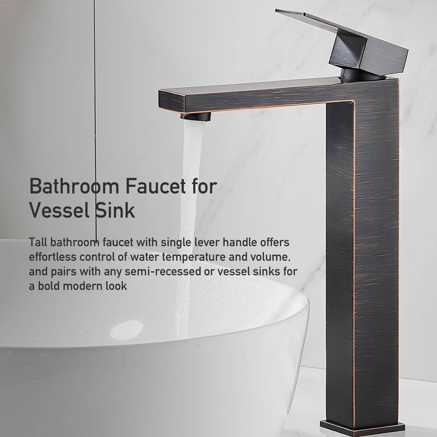 AVSIILE Vessel Sink Faucet, Oil Rubbed Bronze 1 Hole - photo 3