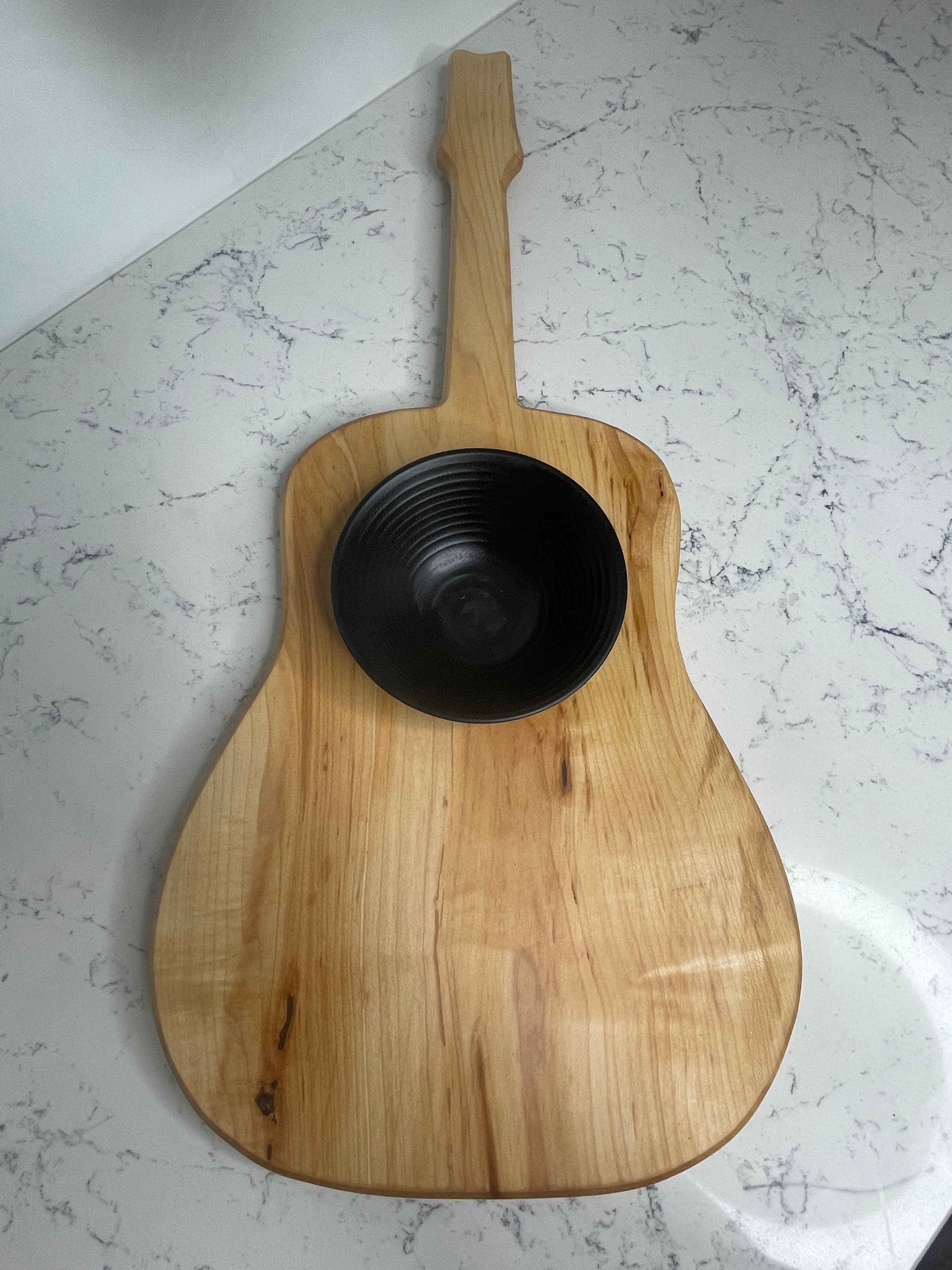 Acoustic Guitar Charcuterie Board w/ Dipping Bowl