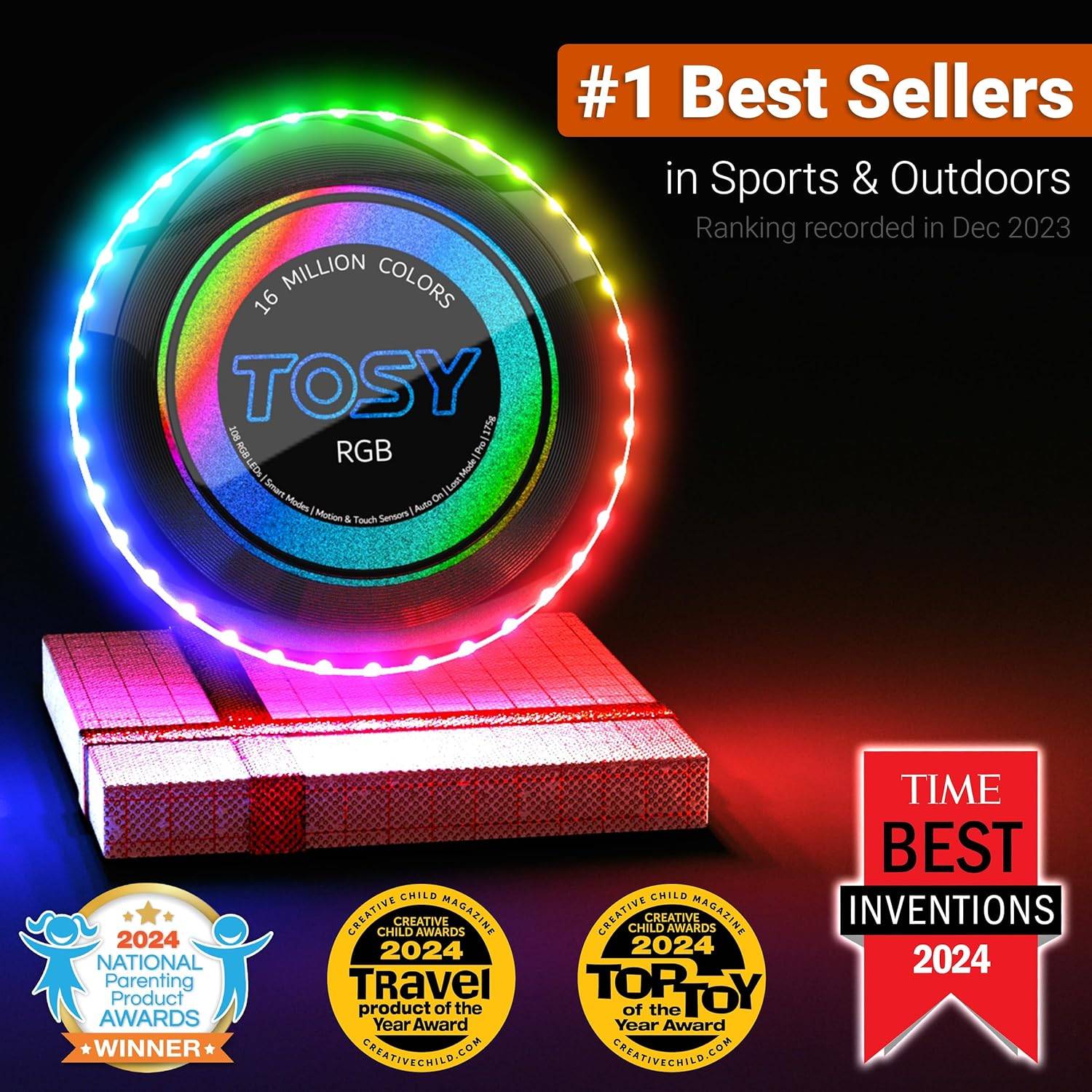 TOSY Flying Disc - Multicolor, Rechargeable, Waterproof - photo 3