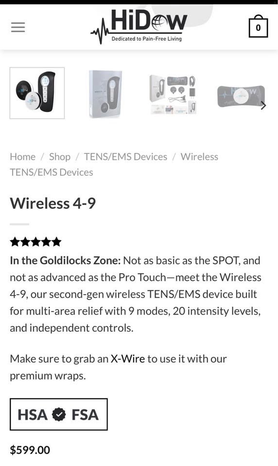 Hi-Dow Wireless-49 TENS/EMS System - Brand New & Sealed - photo 2