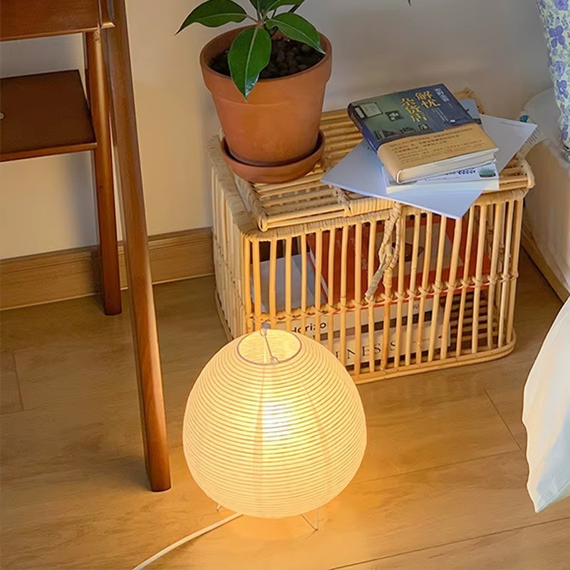 Japanese Rice Paper Lantern Table Lamp | Cozy Aesthetic Decor - photo 4