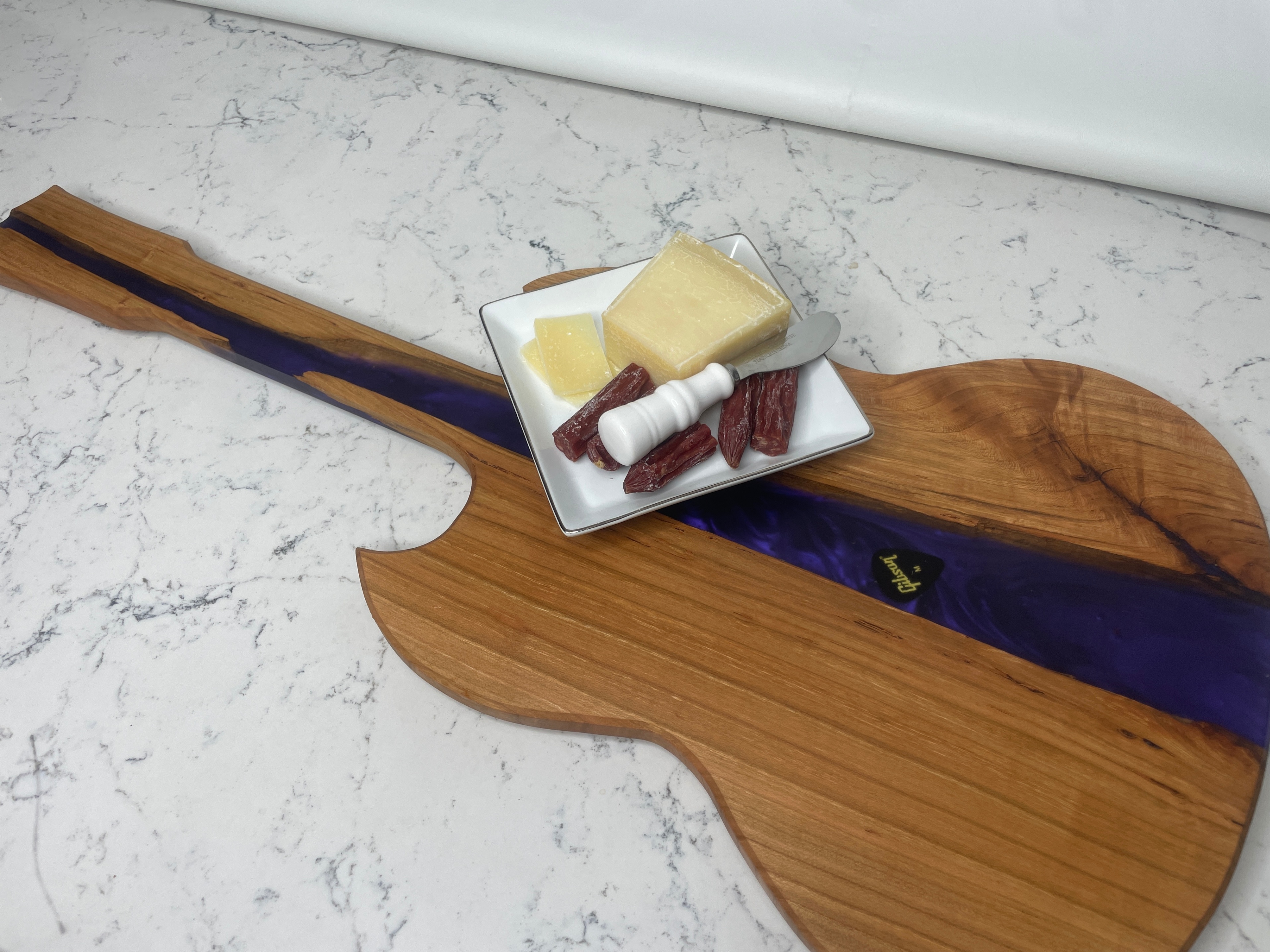 "Guitar"-Erie Board (Gibson Charcuterie Board w/ Purple Epoxy) - photo 3
