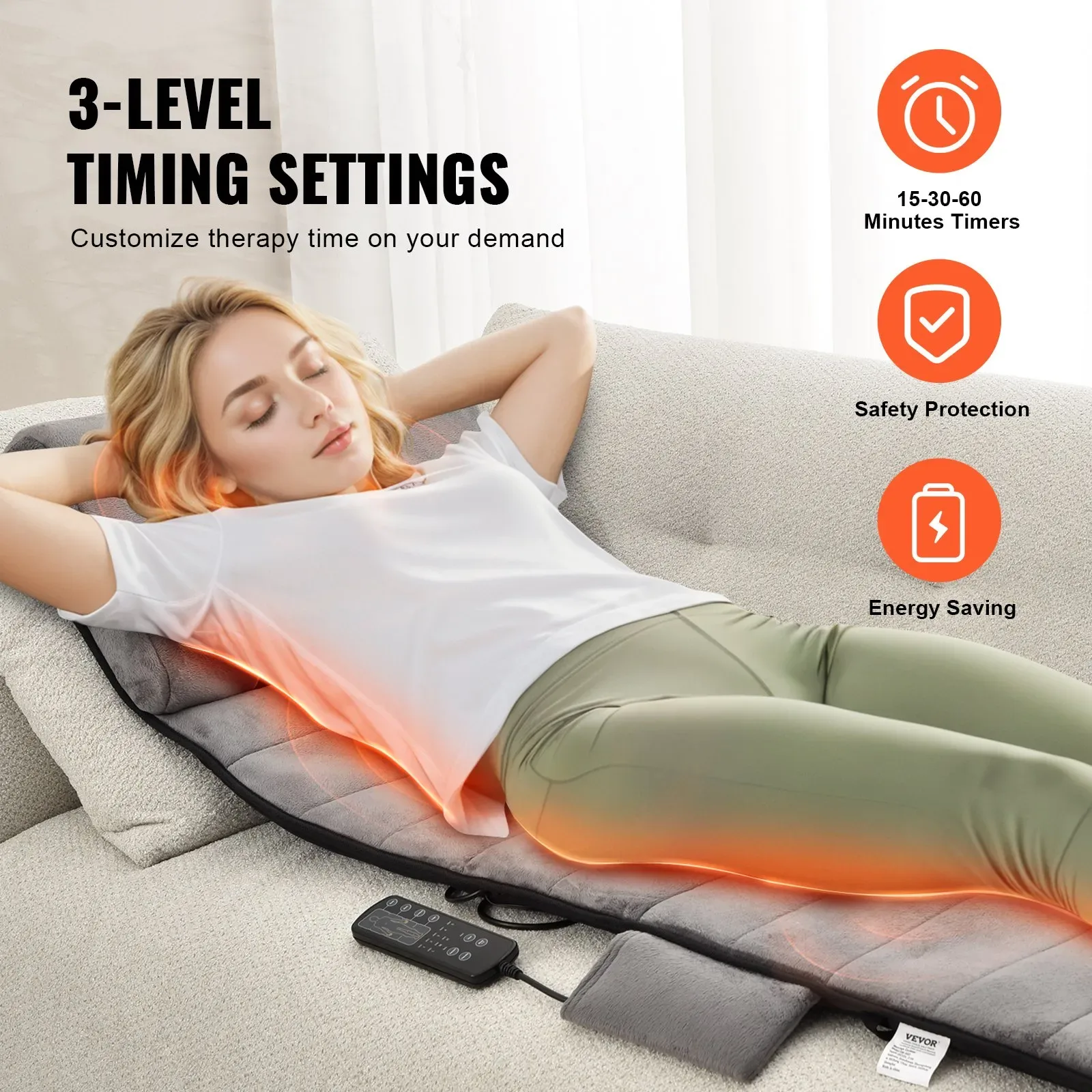 VEVOR Full Body Massage Mat with Heat and Shiatsu Rollers - photo 5