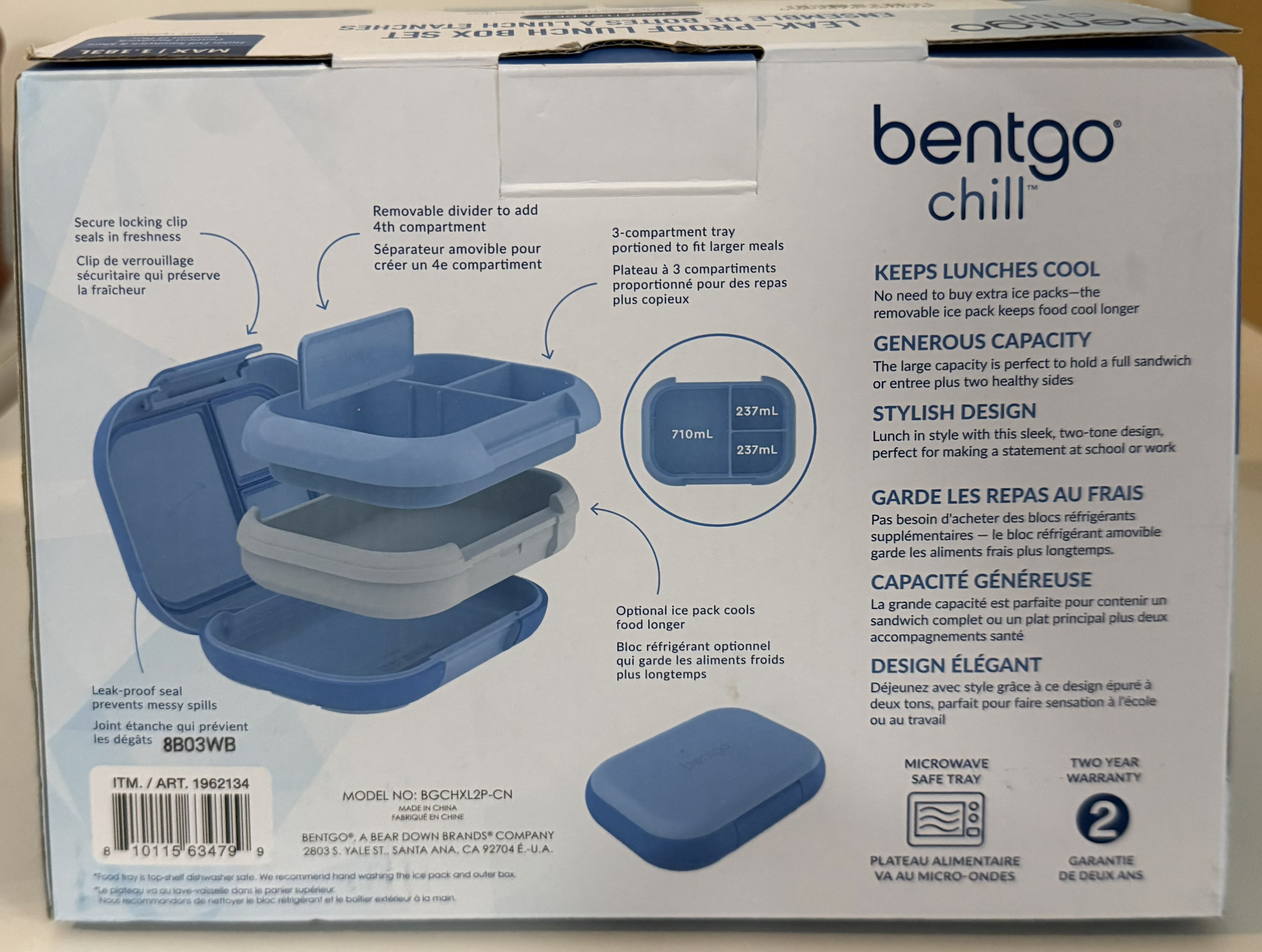 Bentgo Chill Leak-Proof Lunch Box Set - Blue (2 Pack) - photo 2