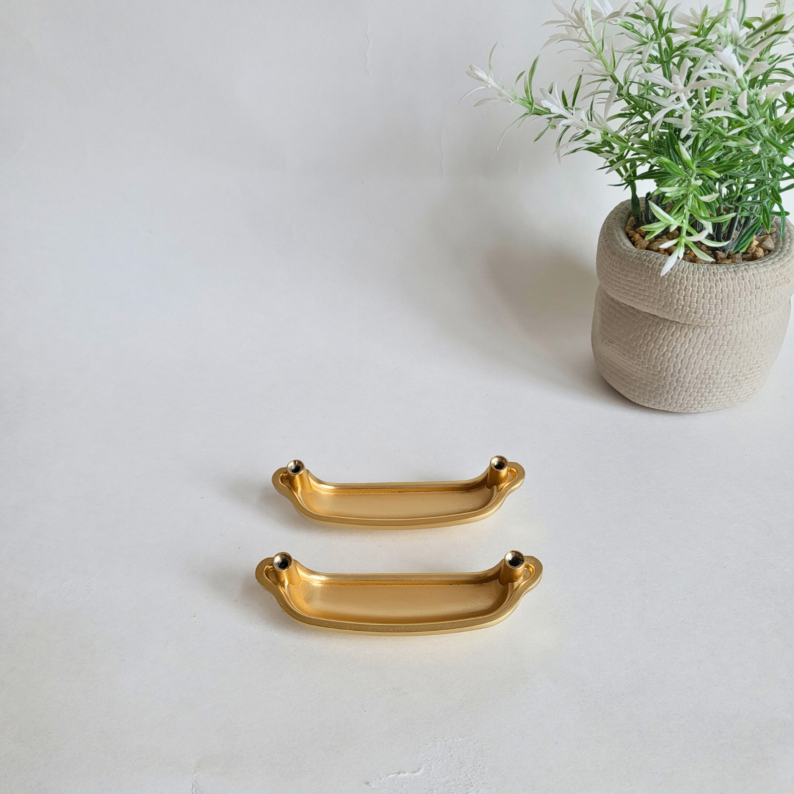 Like New - 2 Brushed Brass Cup Cabinet Handles - South Ajax - photo 4