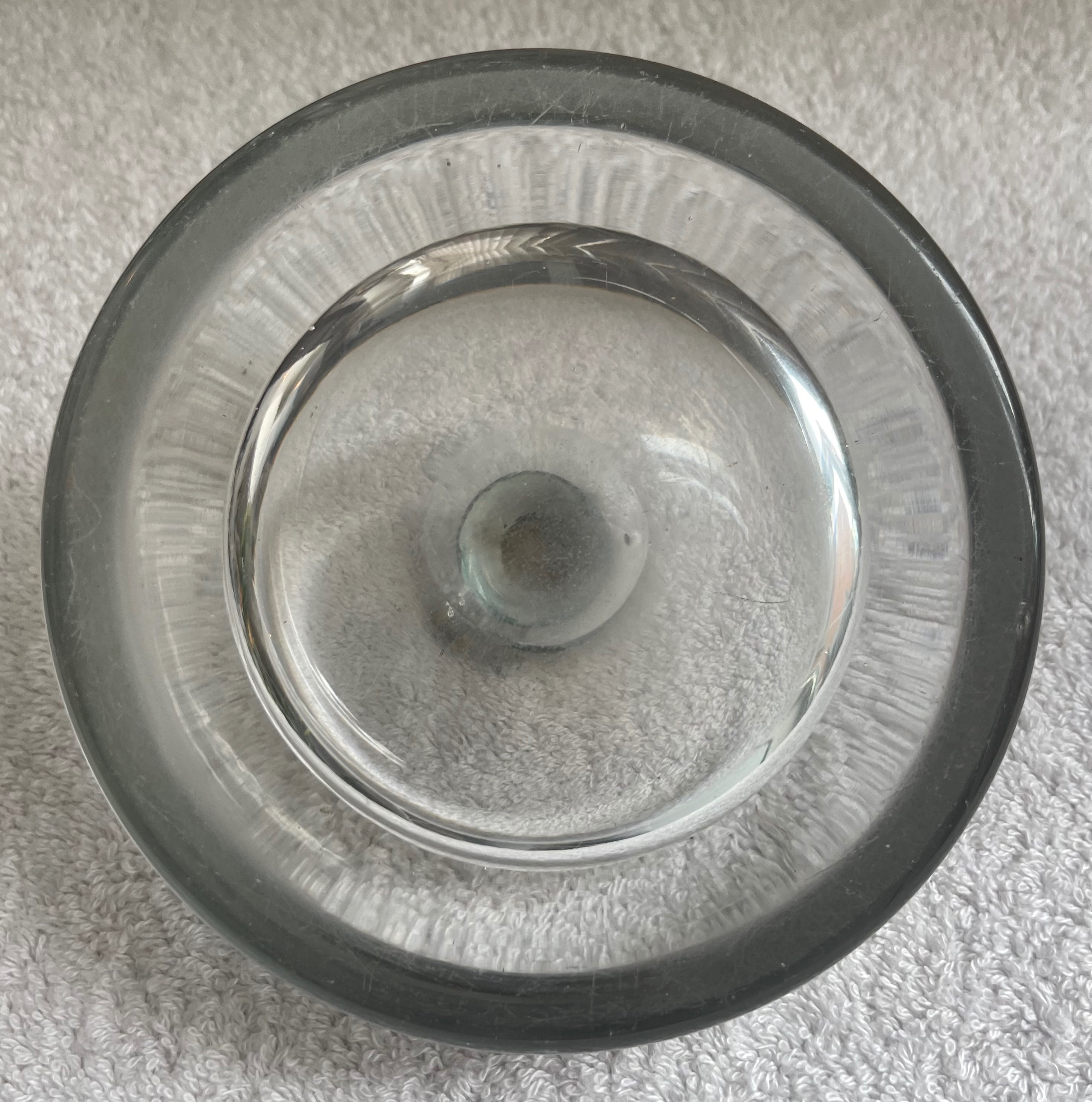 Antique 5" Heavy Glass Desktop Inkwell (2.2 lbs) - photo 5