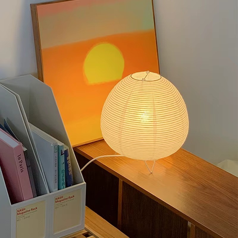 Japanese Rice Paper Lantern Table Lamp | Cozy Aesthetic Decor