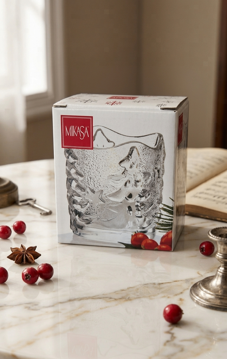 Mikasa Frosted Glass Tree Candle Holder