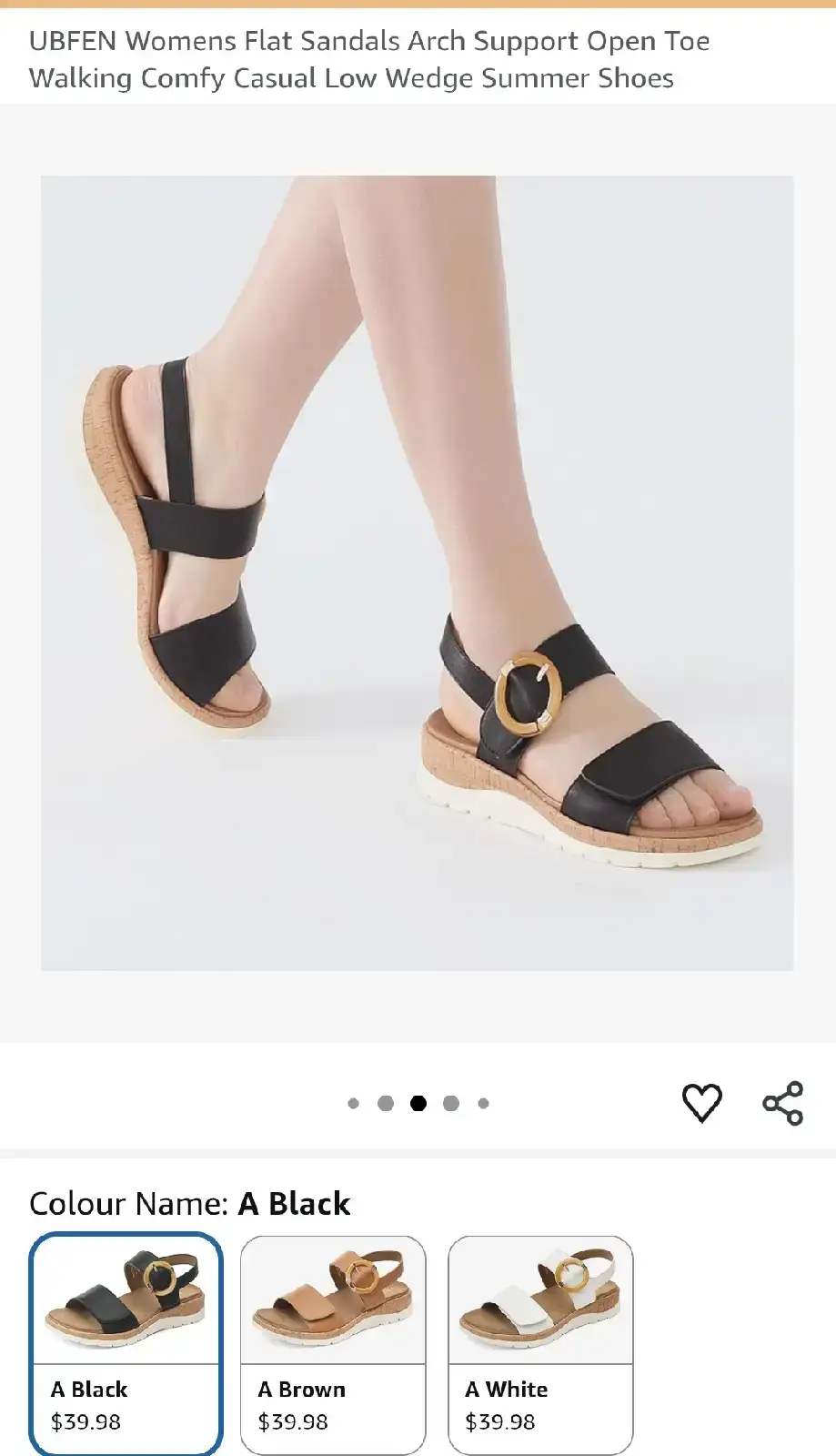 UBFEN Sandals Black Size 6 - photo 3