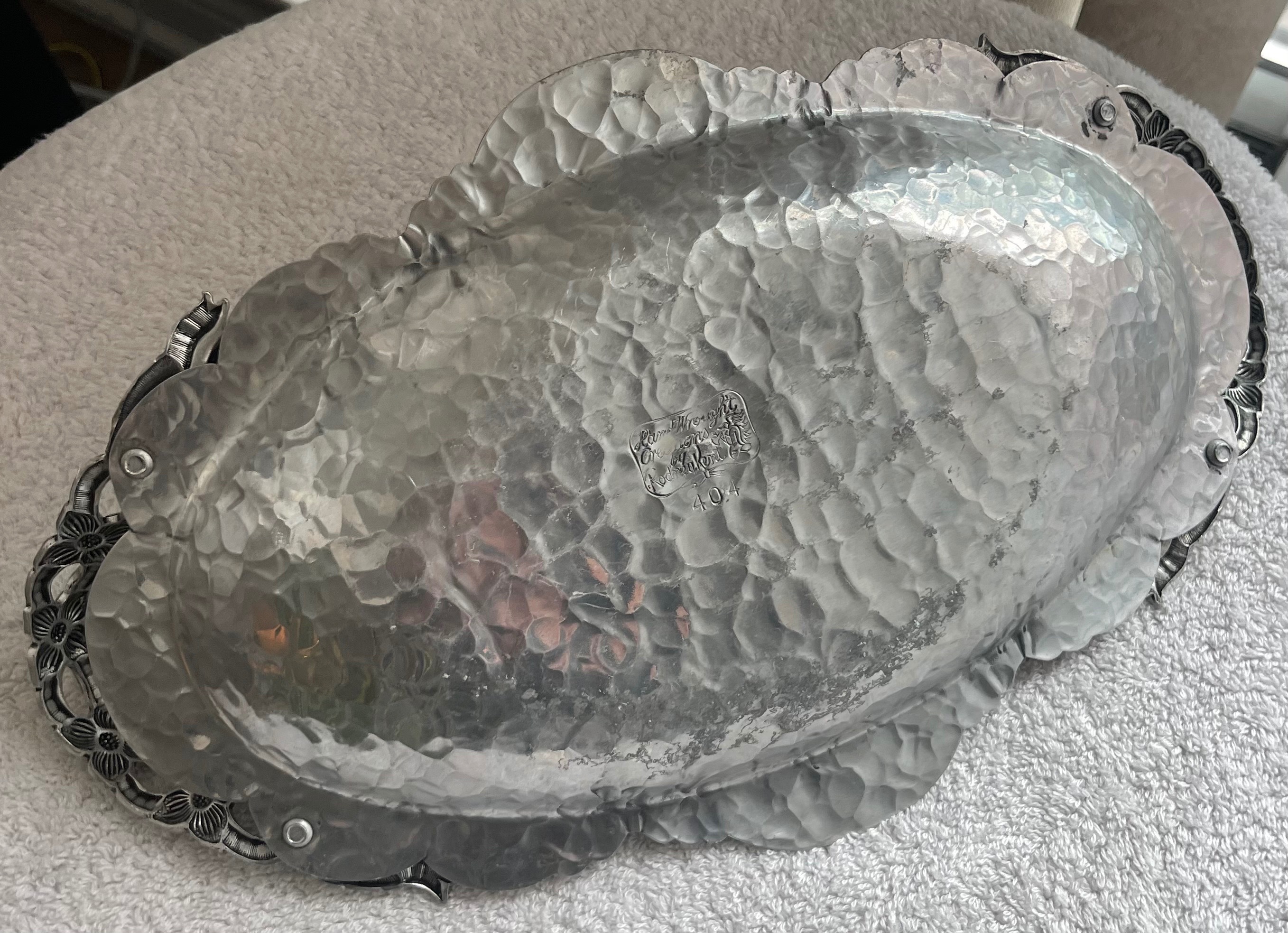 Large 14" Vintage Rodney Kent Tulip Aluminum Tray #404 - photo 4