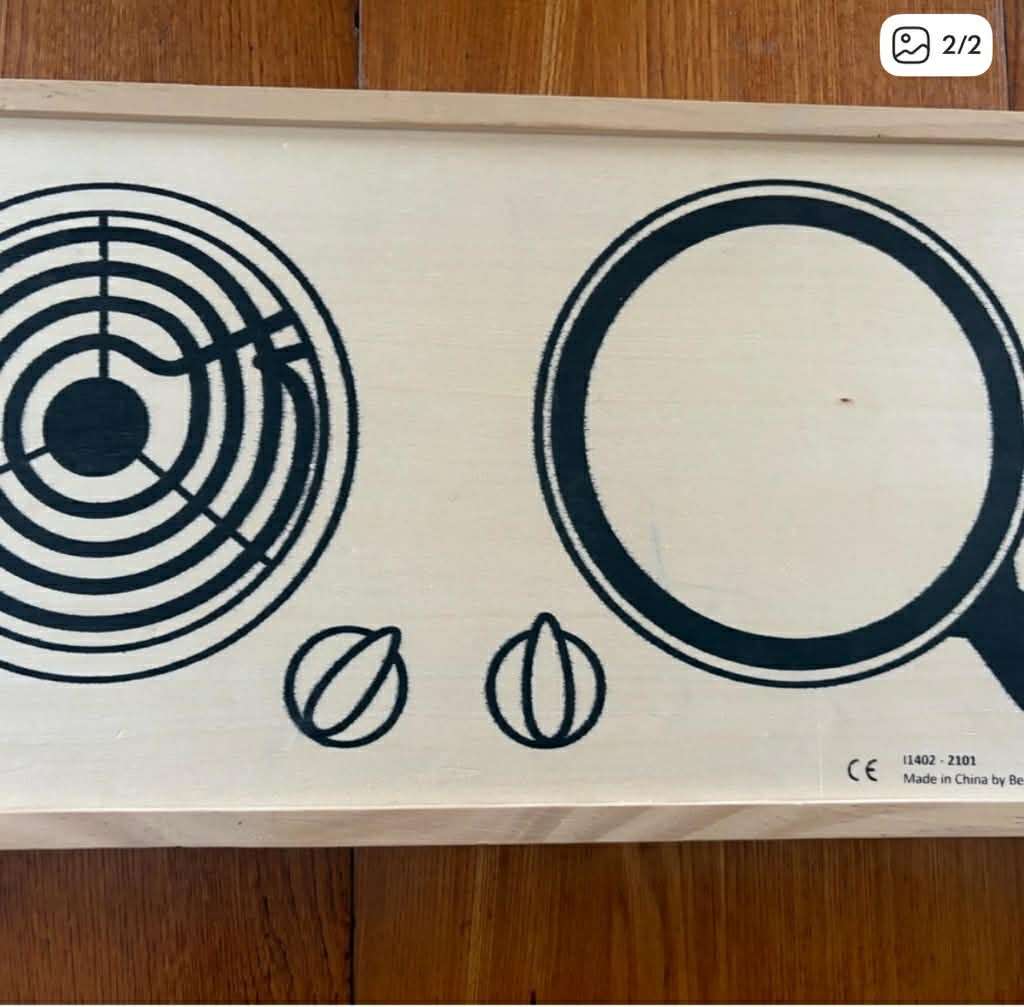 Wooden Food Puzzle Set with stove on back - photo 2