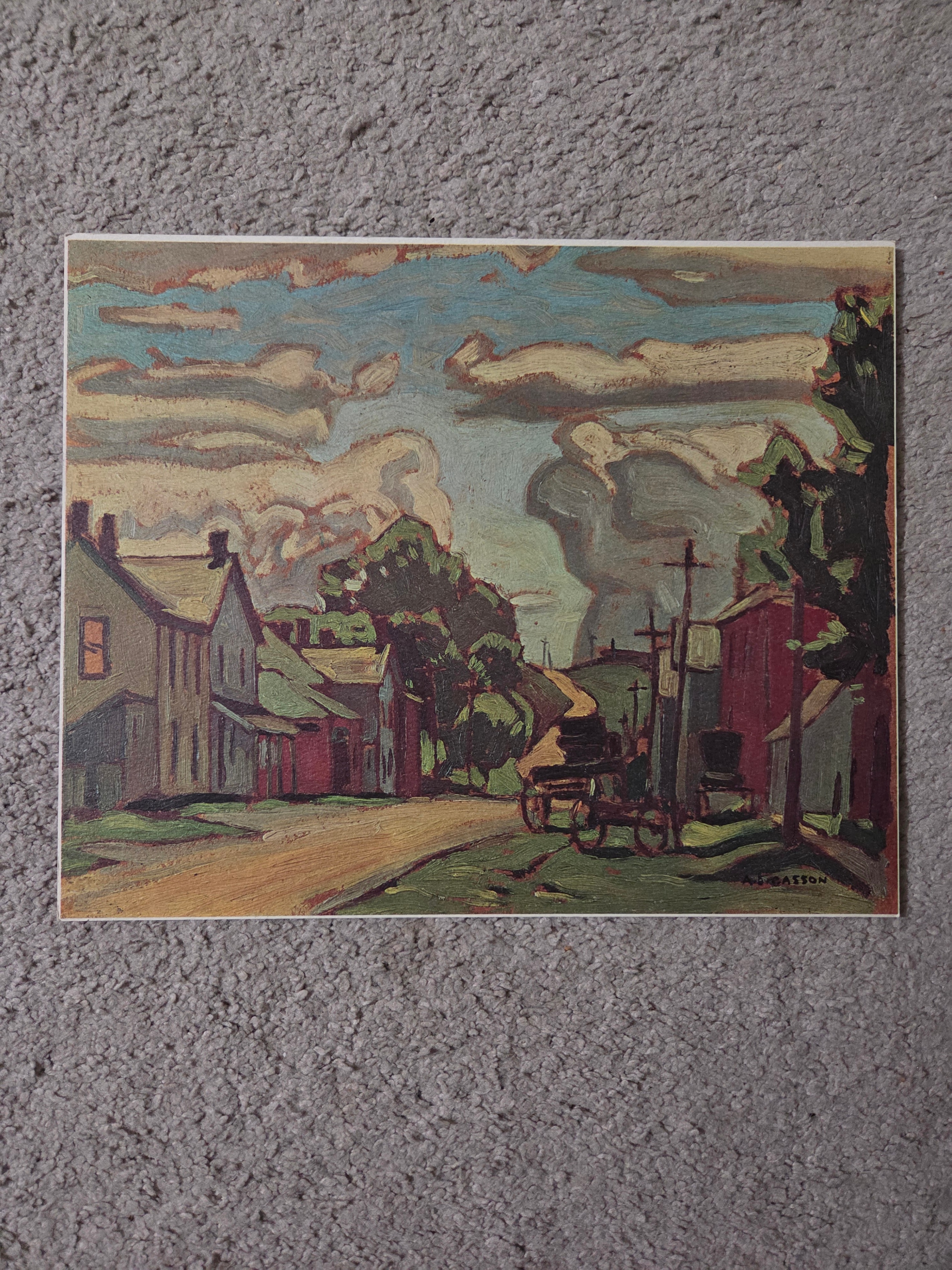Vintage A.J. Casson "Street in Glen Williams" Art Print, 9x11"