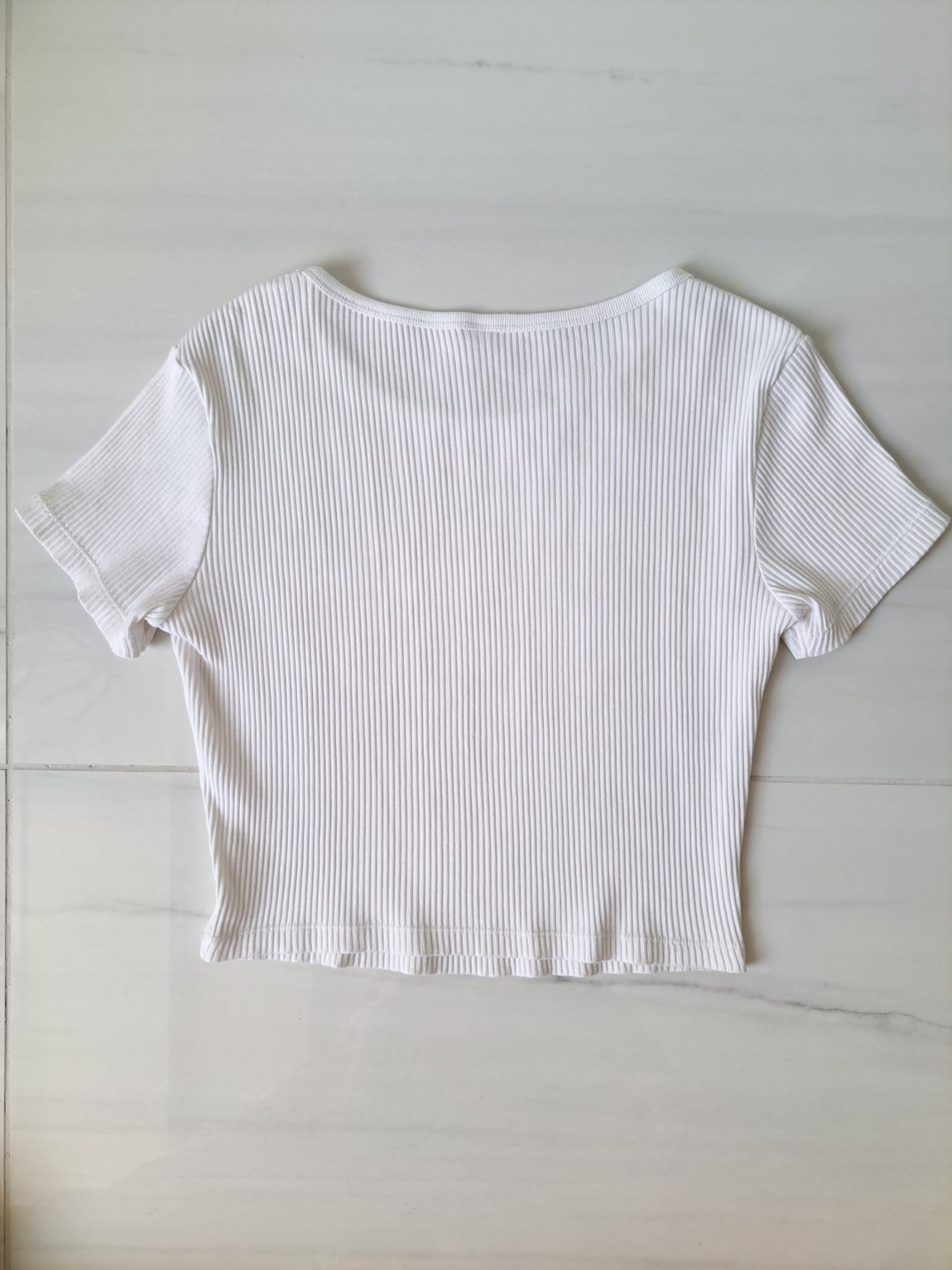 🐇 White Ribbed Cropped Top - photo 5