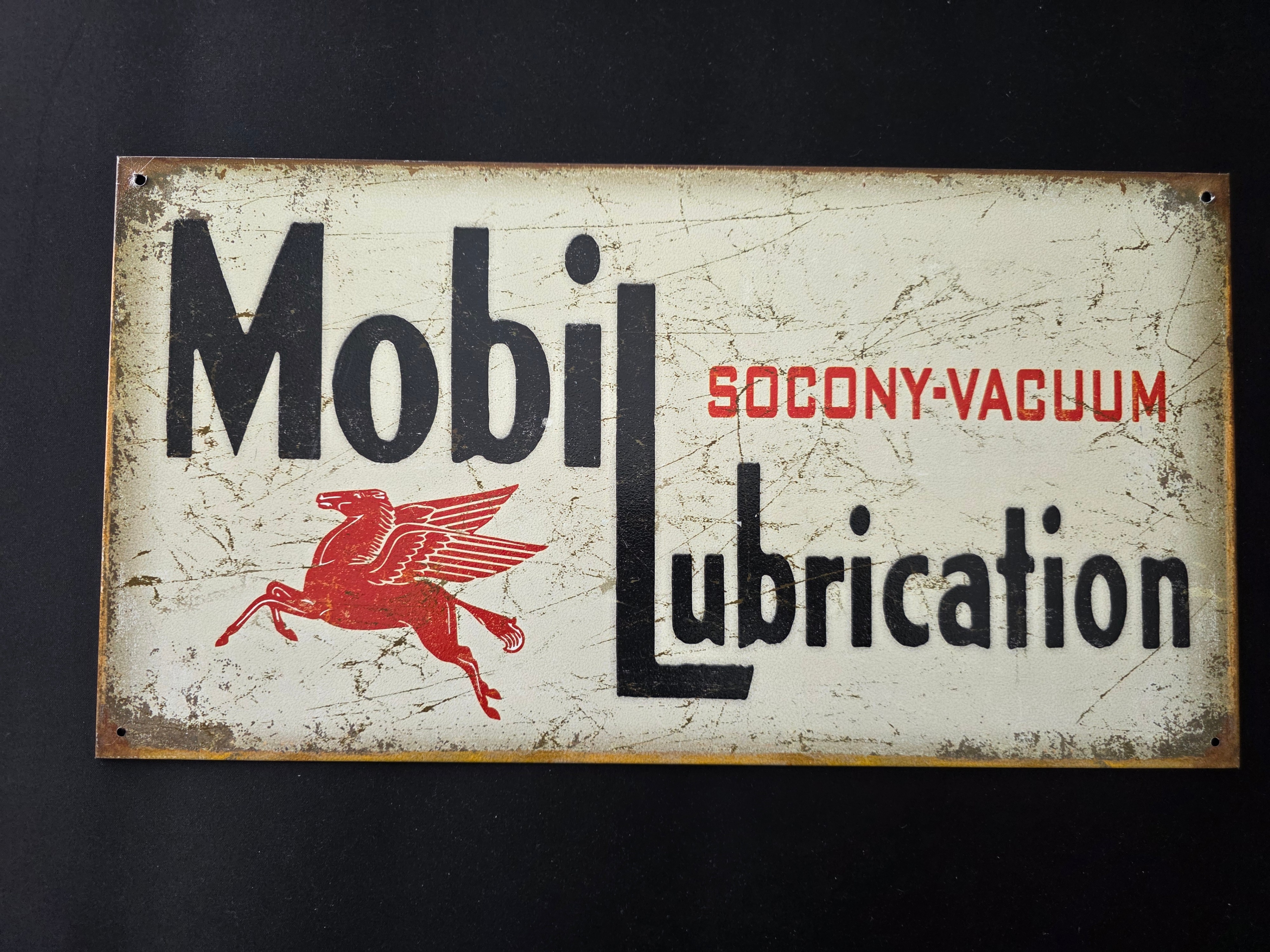 Mobil Lubrication Metal Sign