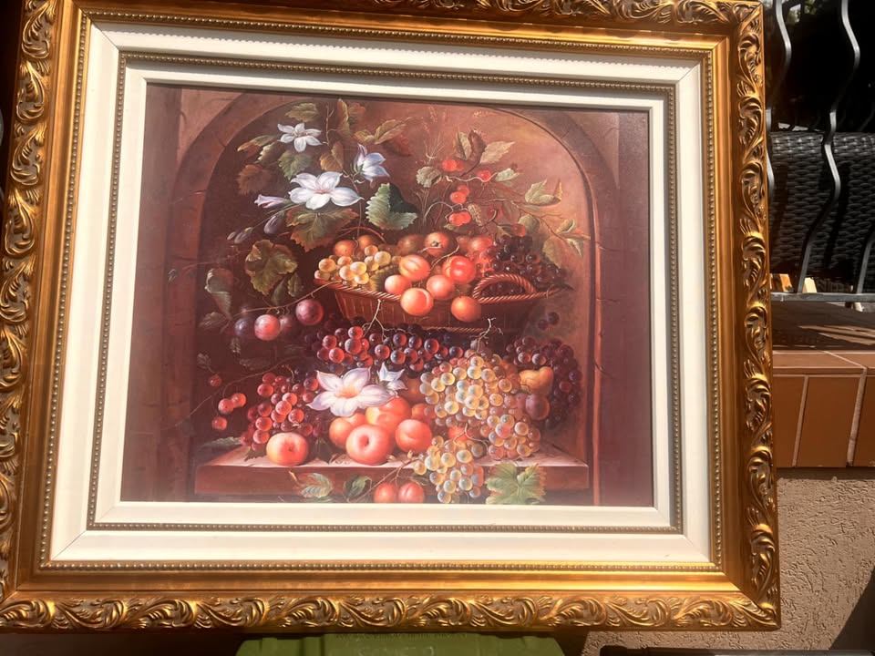 Artex Editions Fruits Painting w/Frame COA  Measurements 36*42"